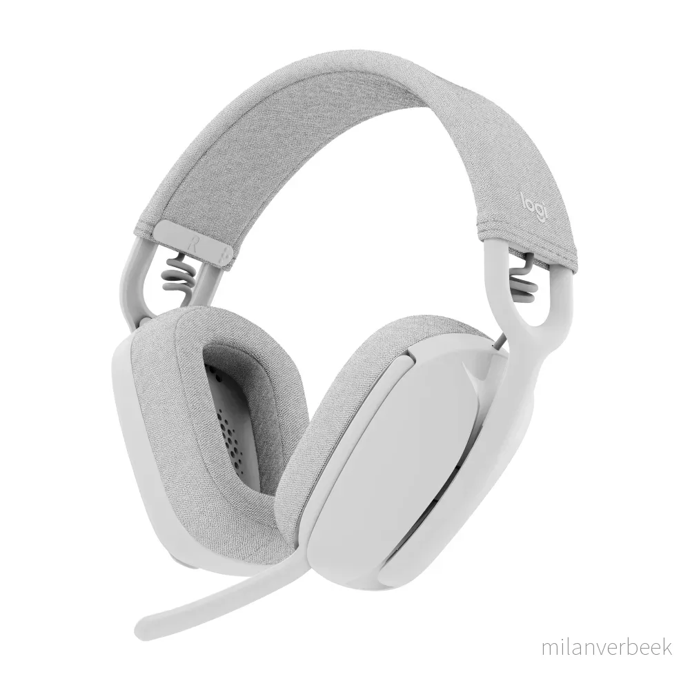 Logitech - Zone Vibe 100 Lightweight Wireless Over Ear Headphones - Noise Canceling Microphone - OFF WHITE - OFF WHITE - Gratis frakt v:4527261