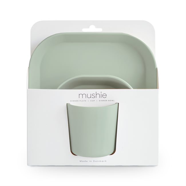 Mushie – Dinner Set Square – Sage v:2174253
