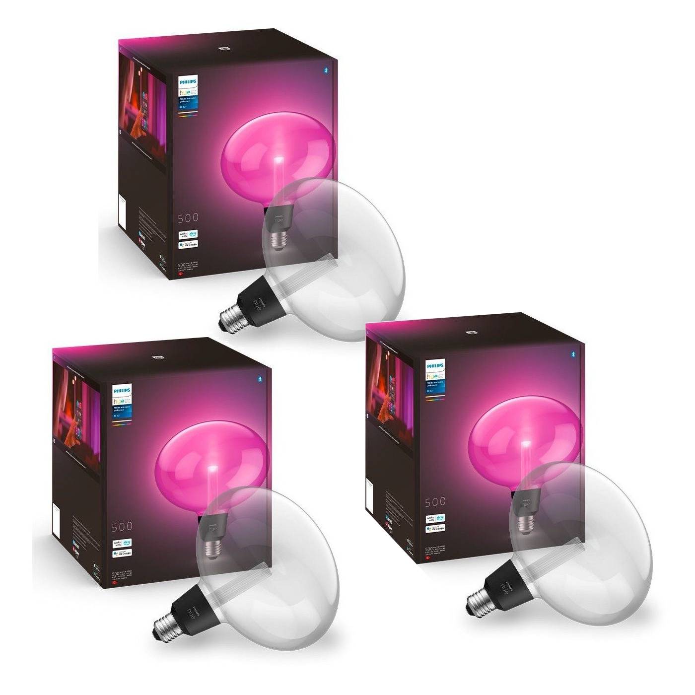 Philips Hue - 3xEllipse - E27 Smartpære - Lightguide - Bundle - Gratis frakt v:8479430