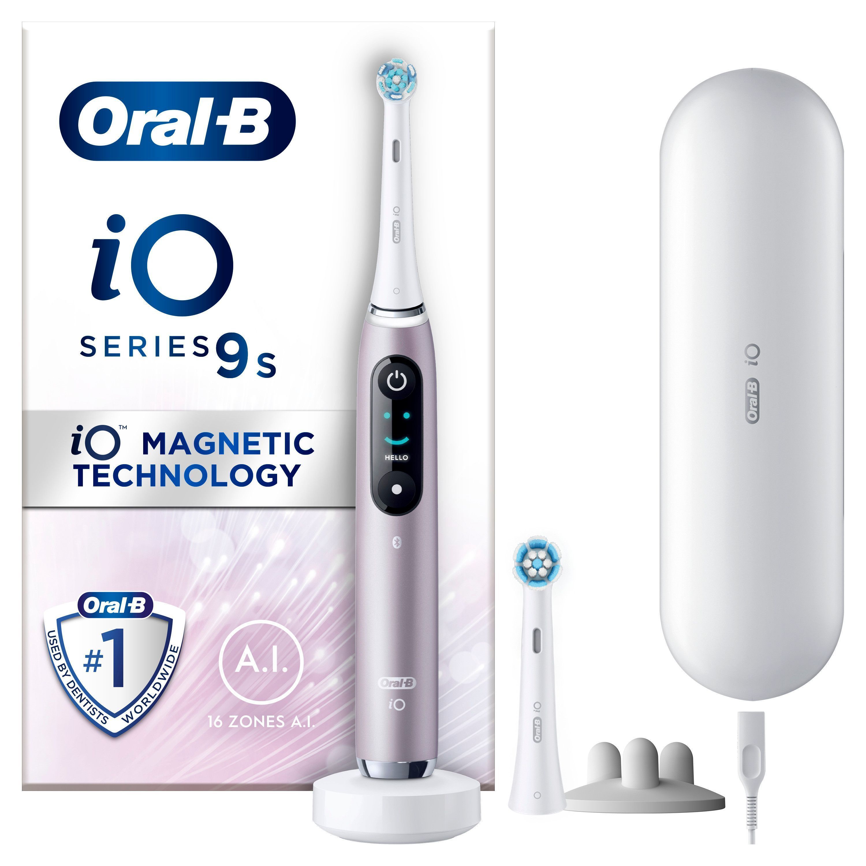 Oral B - iO9S Rose Quartz Electric Toothbrush - E - Rose - Gratis frakt v:5902111