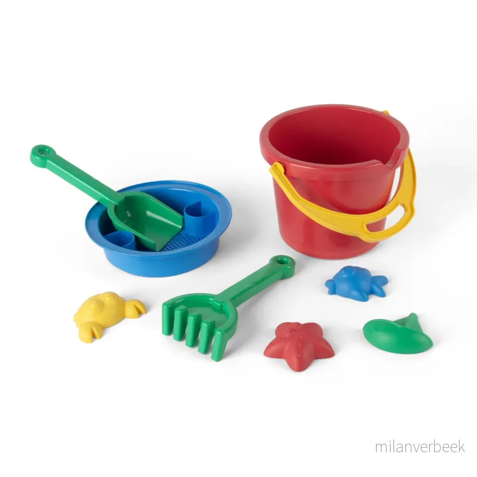 Dantoy – Classic Recycled red bucket set in net (1434) v:8152596