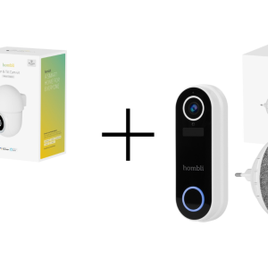 Hombli – mart Home Security Bundle: Hombli Pan & Tilt Cam 2K + Hombli Smart Doorbell Pack – Gratis frakt v:2899485