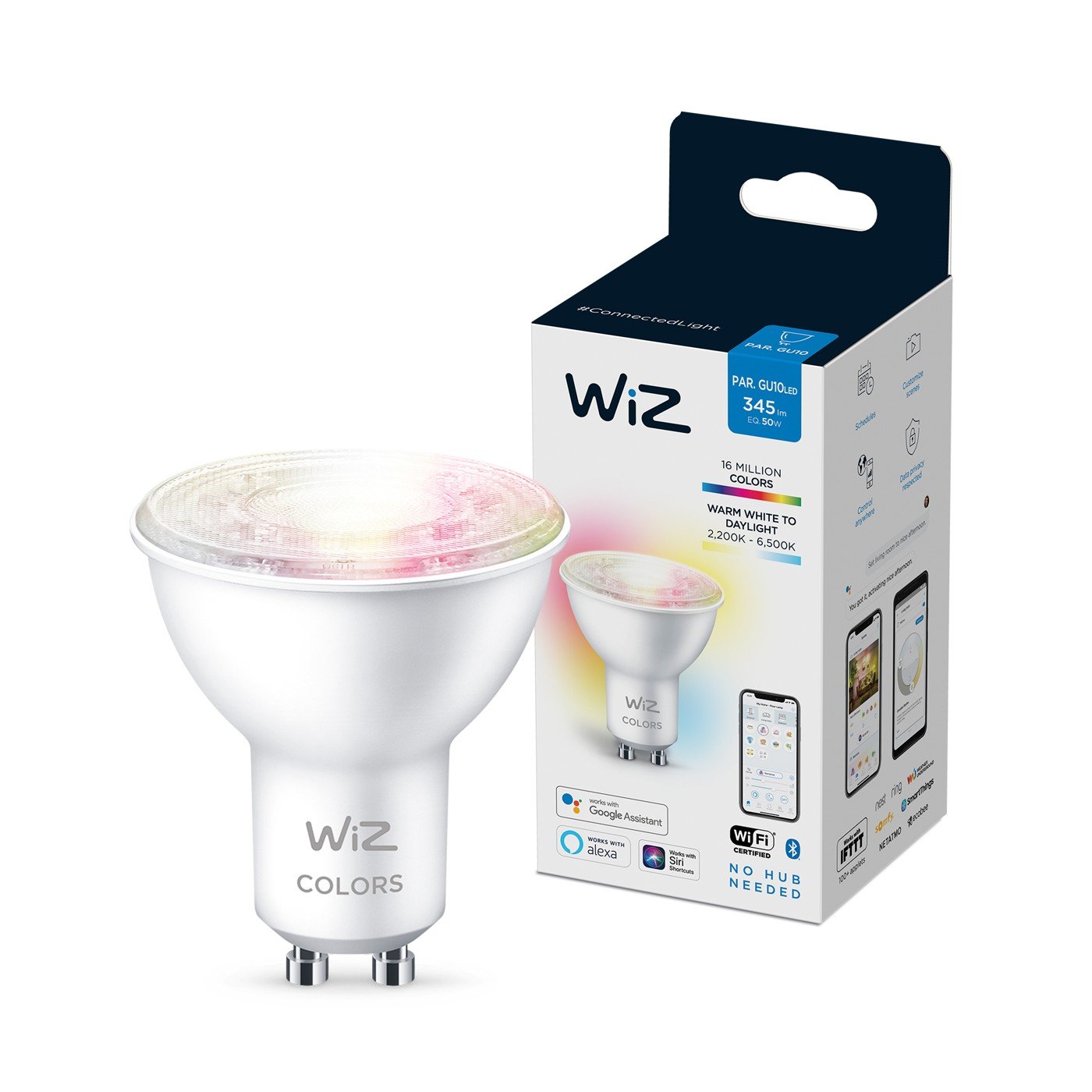 WiZ – Spot GU10 Farge og Justerbar Hvit – Smart hjem v:4554600 WiZ – Spot GU10 Farge og Justerbar Hvit – Smart hjem v:4554600