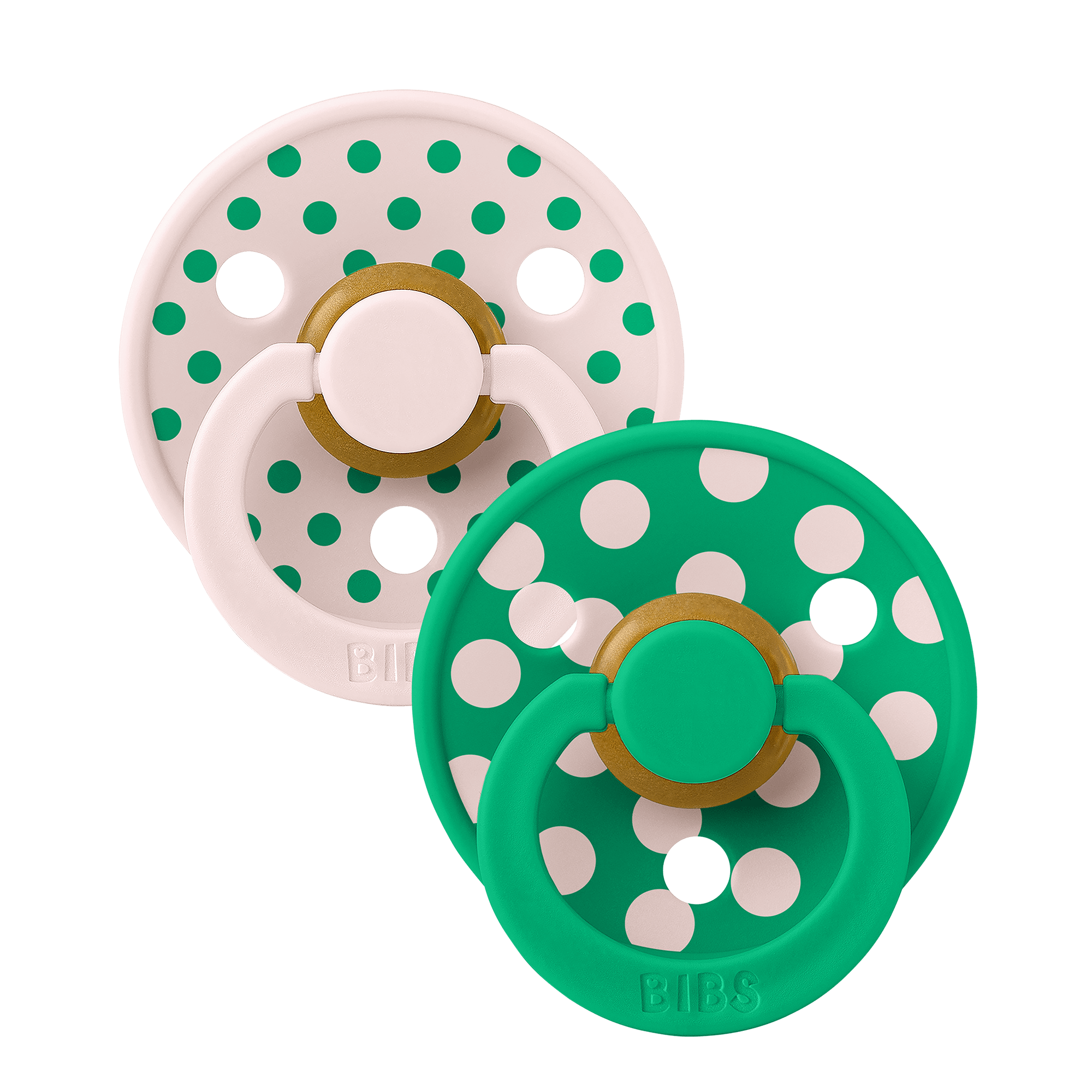BIBS – Pacifier Studio Colour – Polka Latex – Size 2 – Petal/Cactus v:7951910
