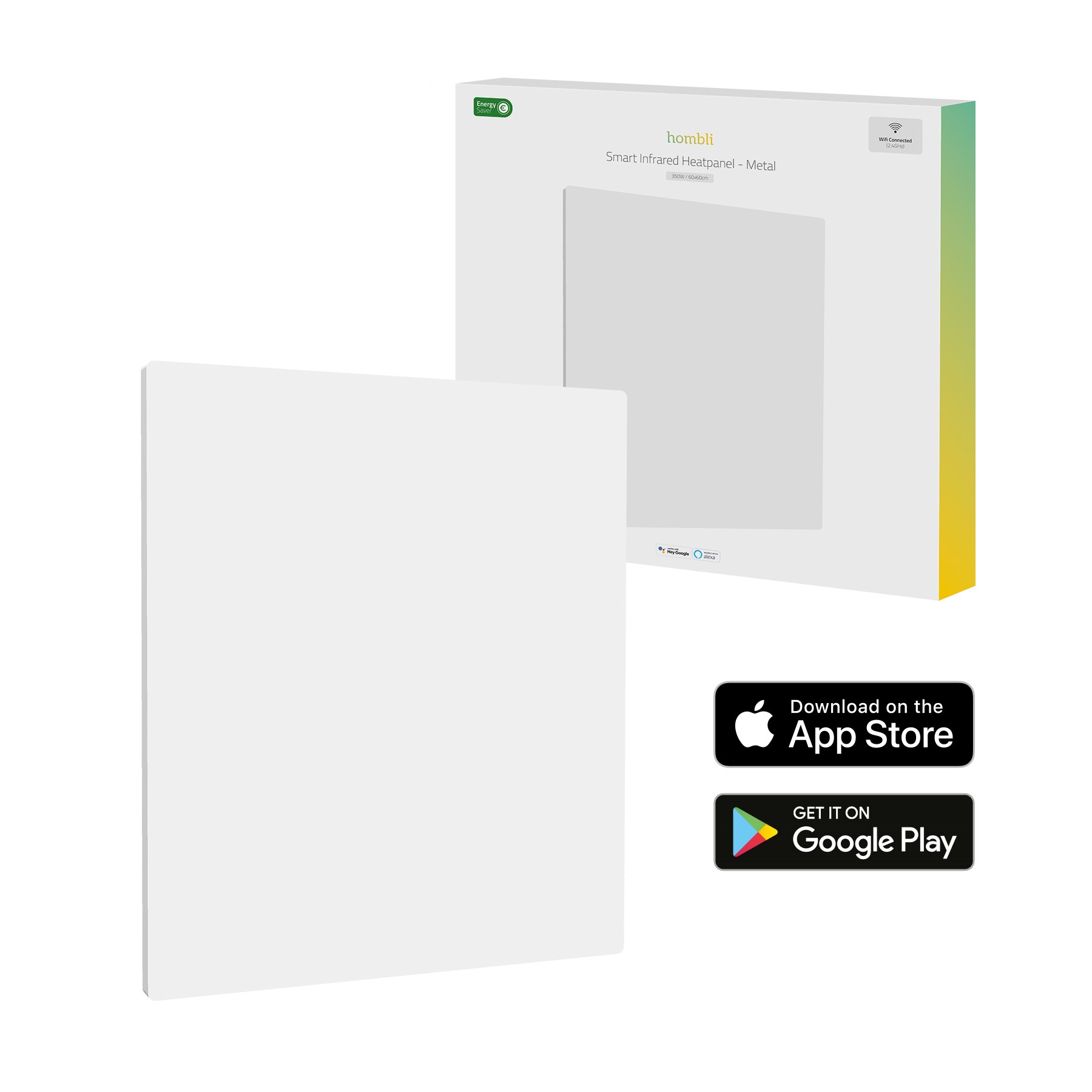 Hombli – Smart Infrarødt Varmepanel 350W Hvitmetall – Gratis frakt v:7997890 Hombli – Smart Infrarødt Varmepanel 350W Hvitmetall – Gratis frakt v:7997890