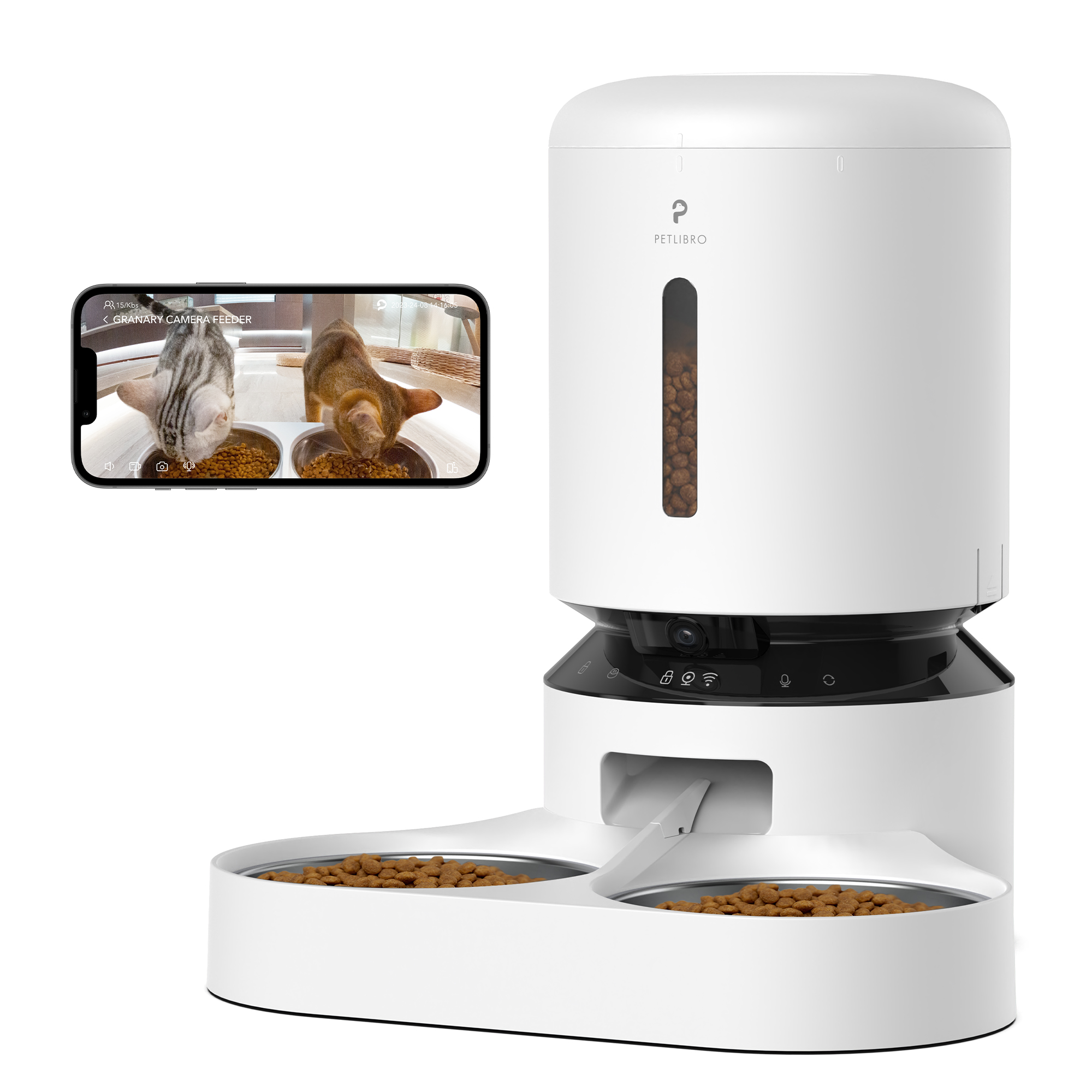Petlibro – Granary Camera Dual Food Tray – White – 5L – Gratis frakt v:4144451