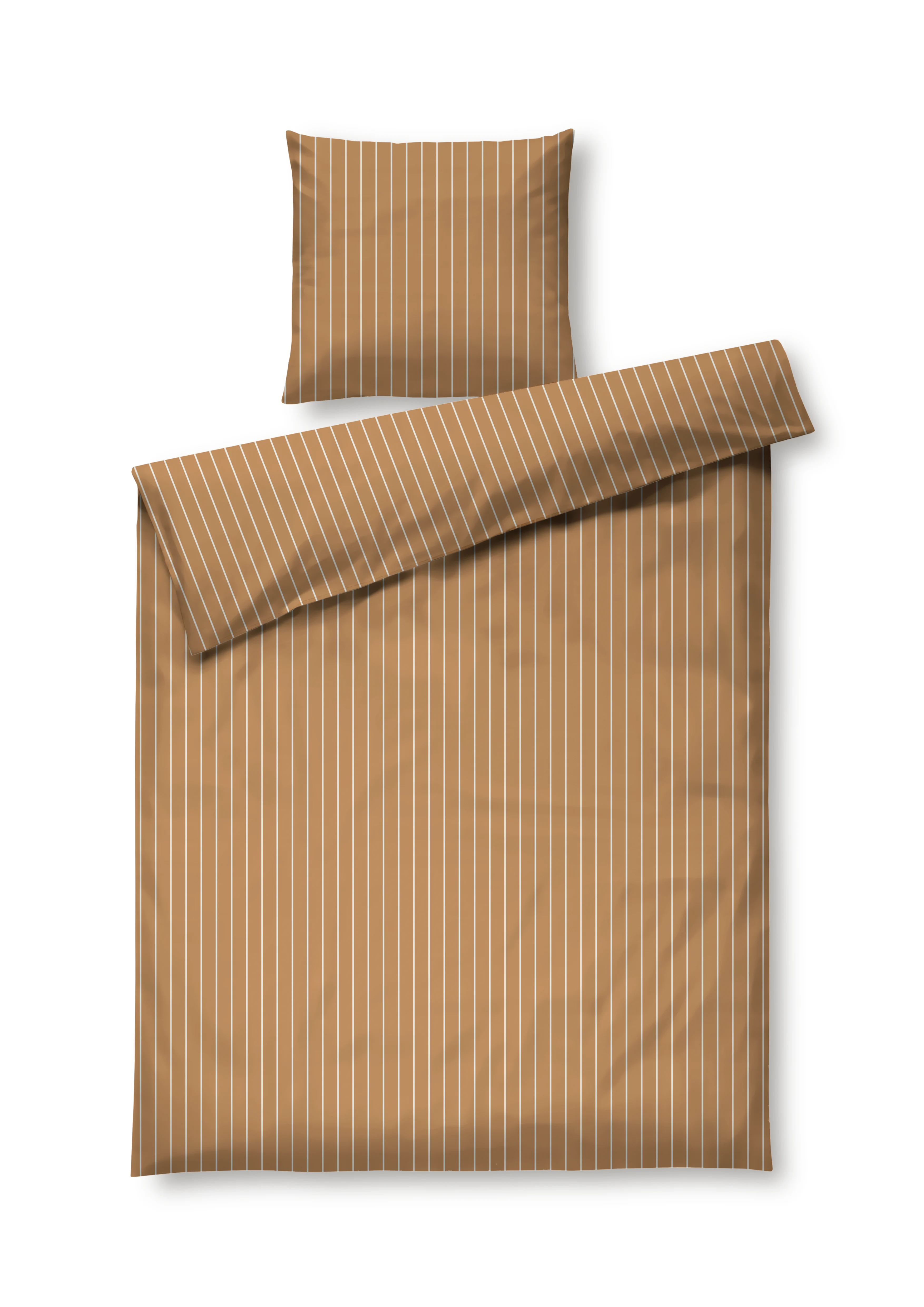 Juna - Soft Sengetøy - Karamell/Offwhite - 140x220 cm - Gratis frakt v:8340608