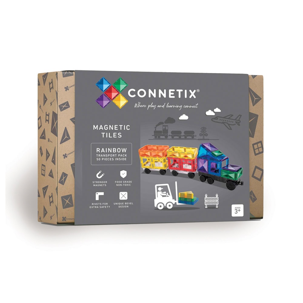 Connetix - Transport Pack - Rainbow - 50 Pieces (CT-R-00050-TR) - Gratis frakt v:7587577
