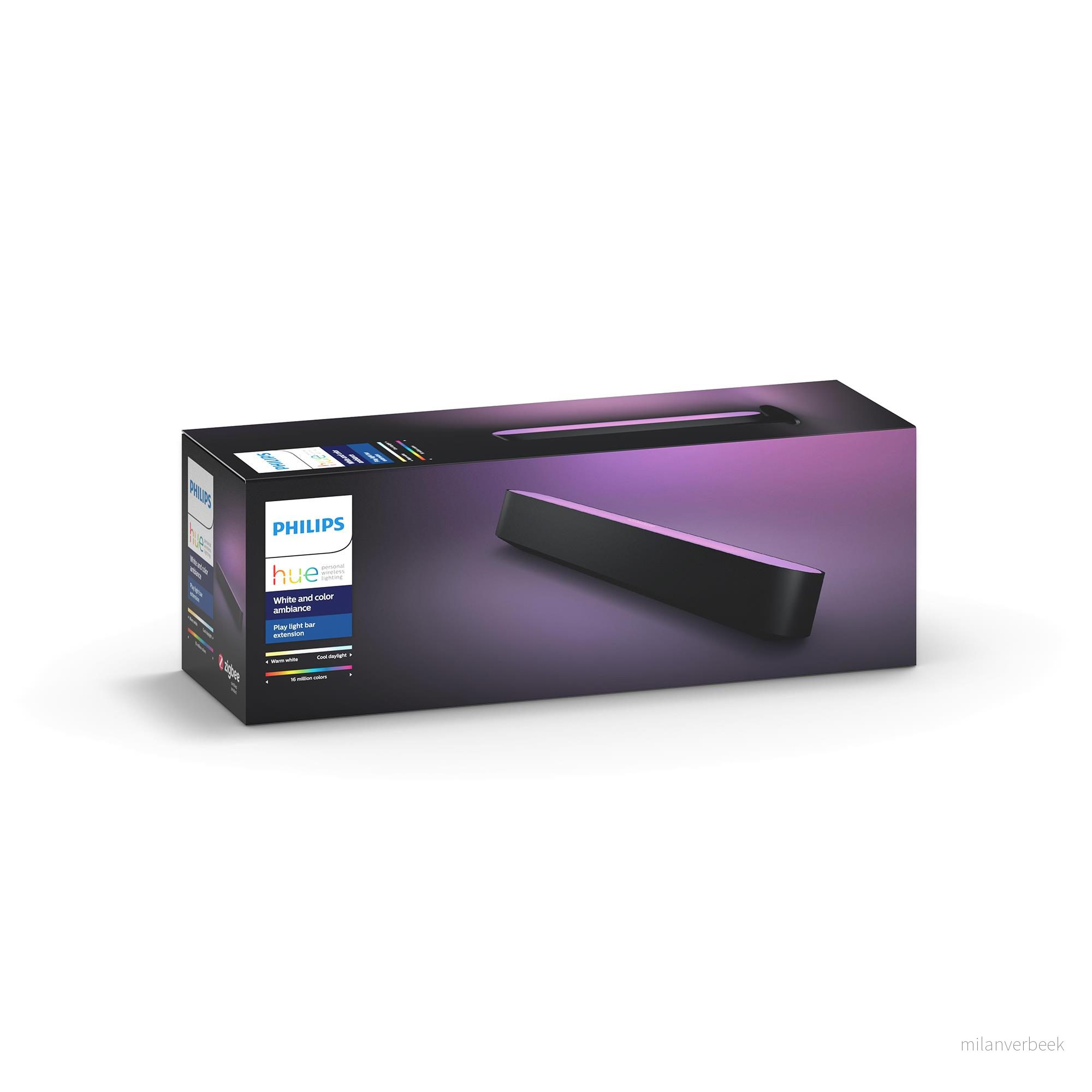 Philips Hue - Play Light Bar Forlengelsespakke Svart - Hvit & Farge Ambiance - Gratis frakt v:2336211