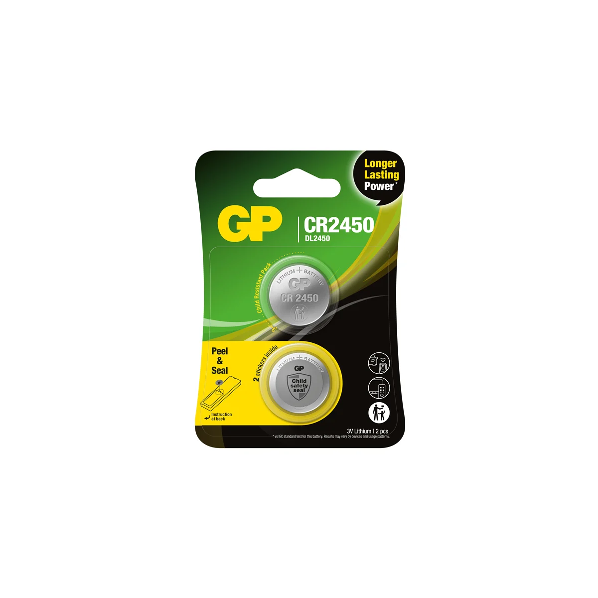 GP – Lithium Cell Battery CR2450, 3V, Safety Seal, 2-pack v:8344152 GP – Lithium Cell Battery CR2450, 3V, Safety Seal, 2-pack v:8344152