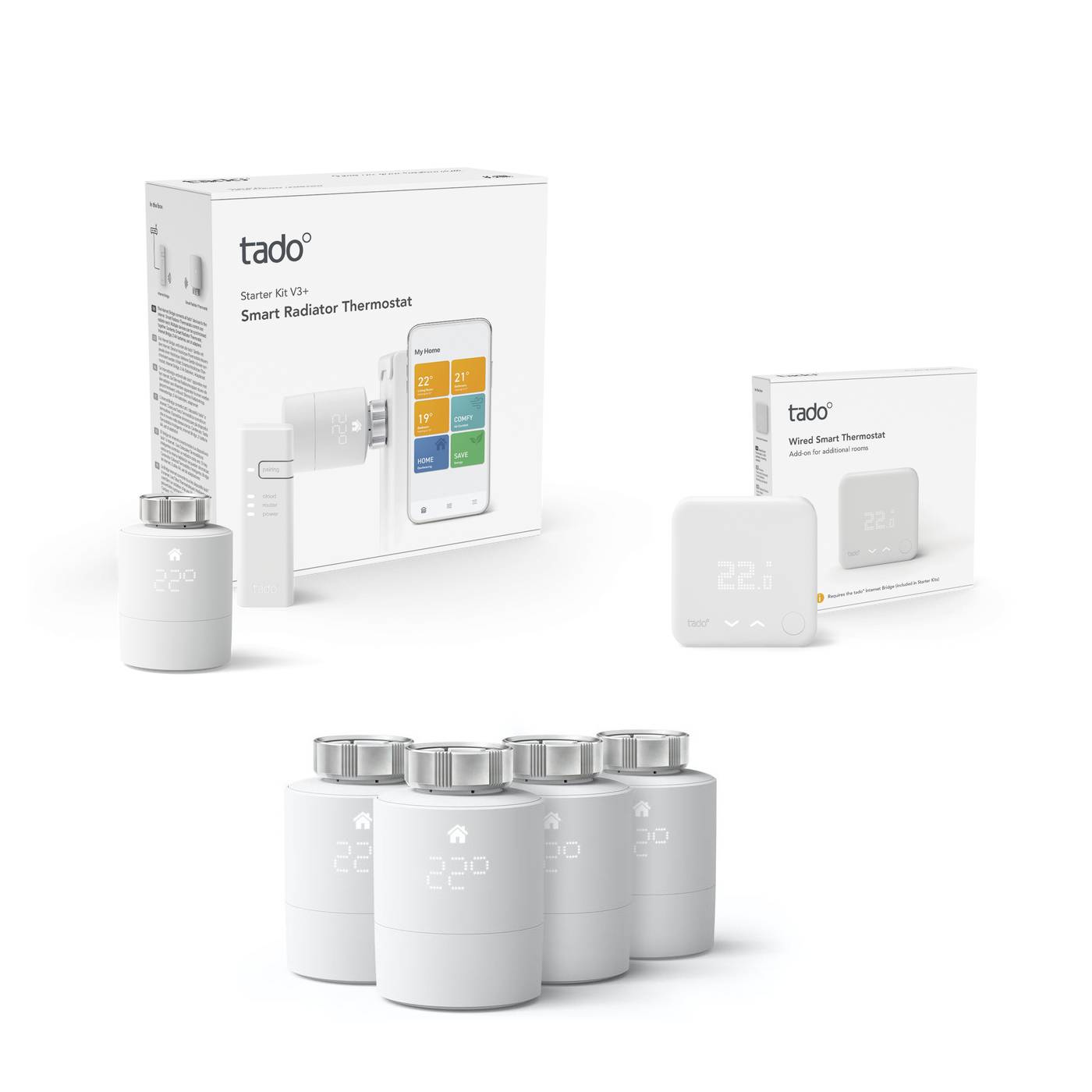 Tado – Smart Radiator 5xThermostat Bridge & Temperature sensor – Bundle – Gratis frakt v:6339876