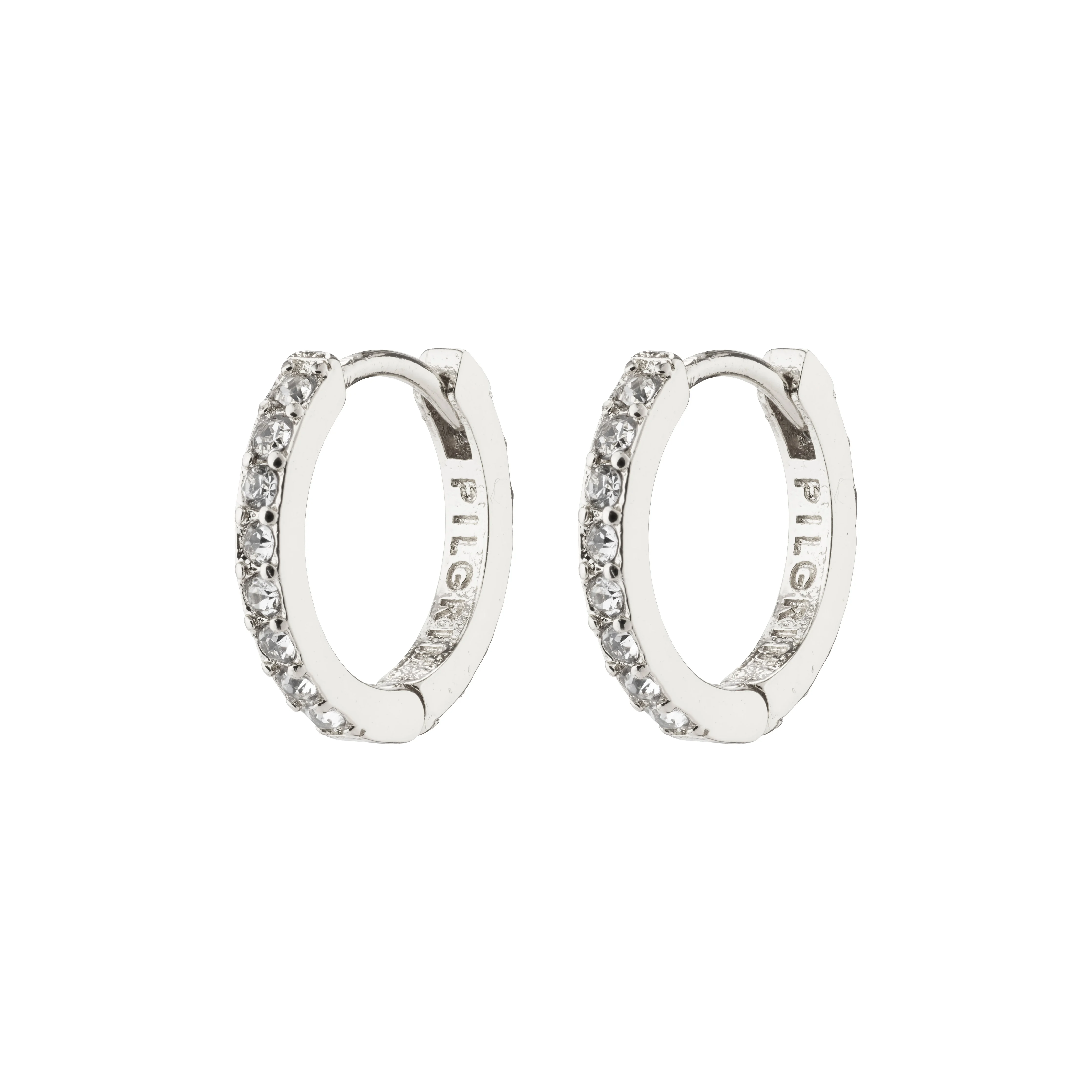 PILGRIM - EBNA Small Crystal Hoops - Silver Plated - 13 mm v:6711626