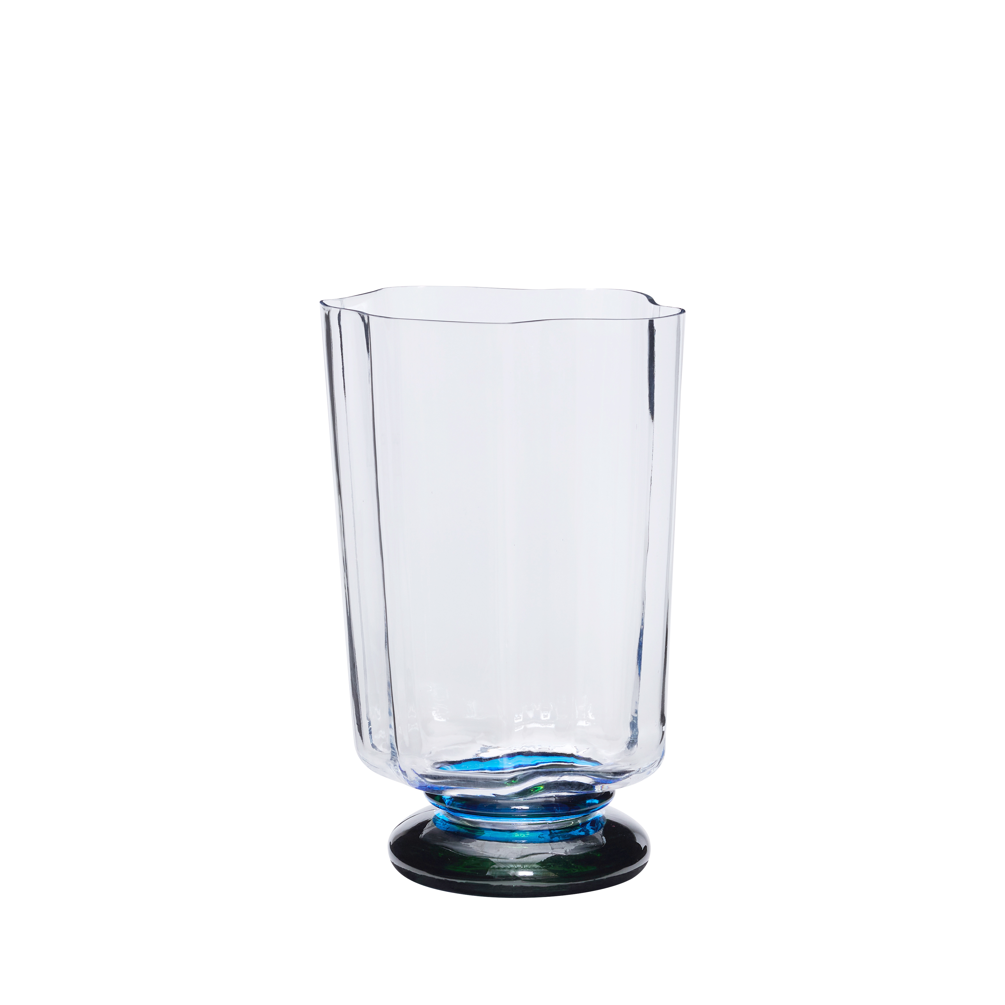 Hübsch - Verre Vase - Blue/Green - 19x17xh28cm - Gratis frakt v:7491965