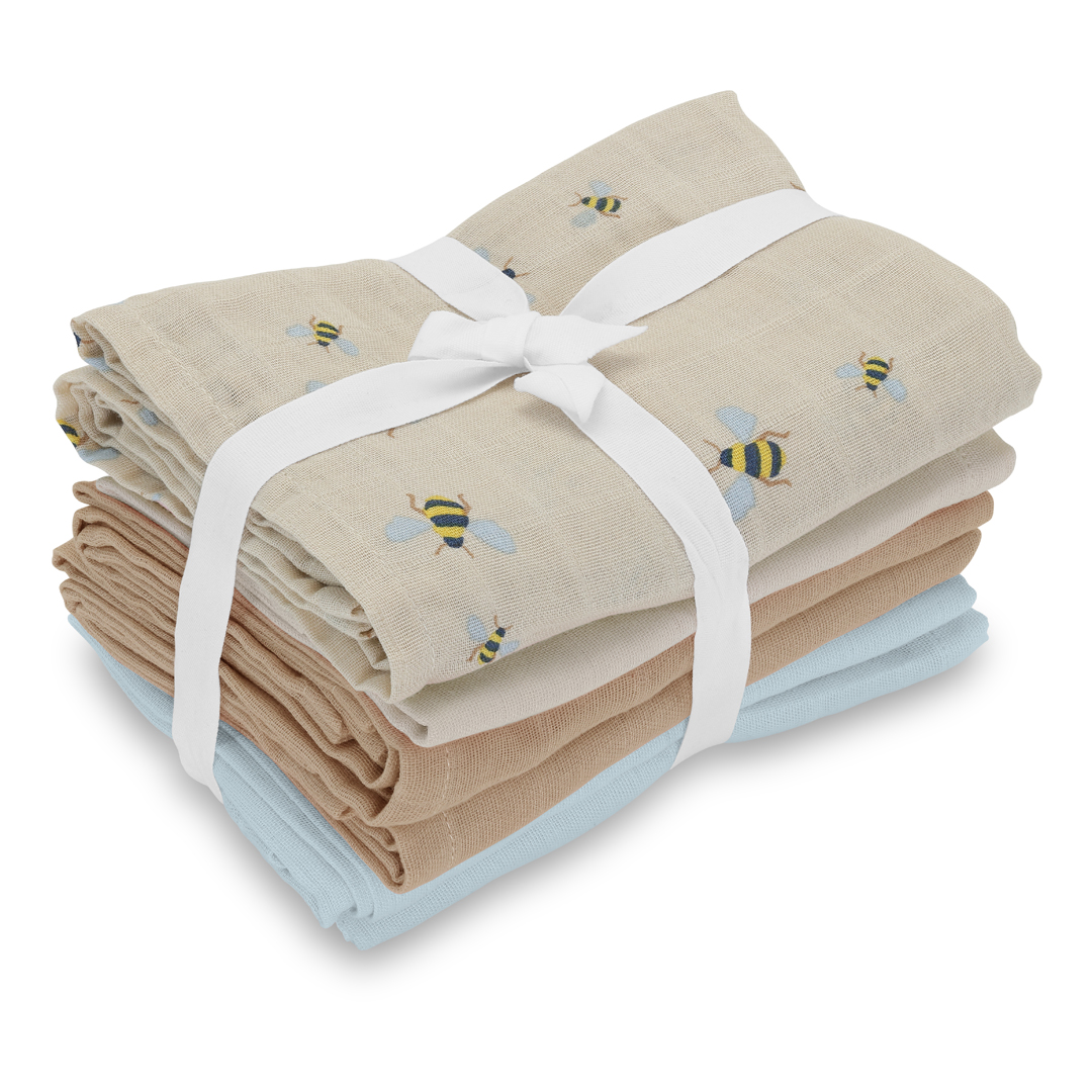 Vanilla Copenhagen - Muslins 6 Pack - Honeybee, Oyster Grey, Oak, Blue - 70 x 70 cm (MUSL8123) v:2943256