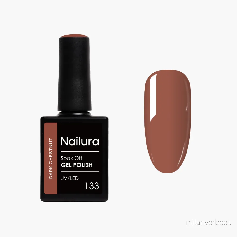 Nailura - Gel Polish 133 - Dark Chestnut - 10 ml - Dark Chestnut v:5480635