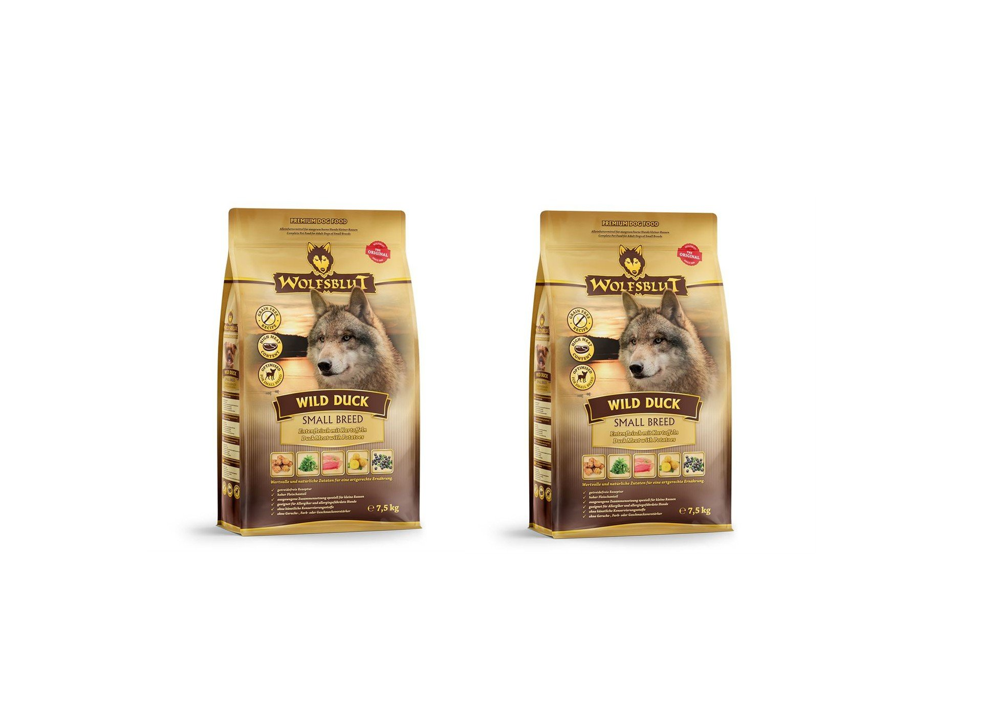 Wolfsblut – 2x Dogfood – Wild duck, small breed – adult – 7,5kg – Bundle – Gratis frakt v:7732843