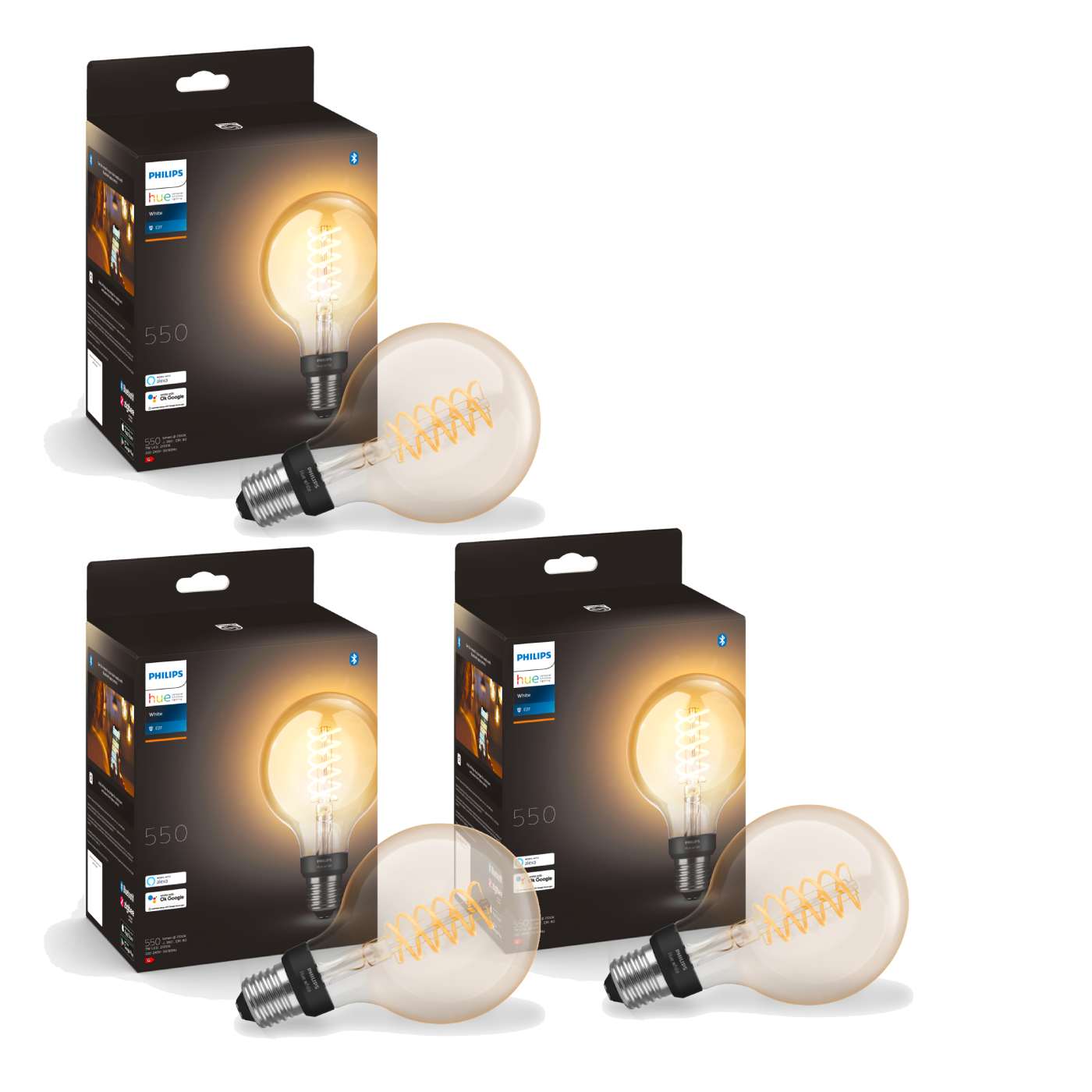 Philips Hue – 3x E27 Filament G93 – White Ambiance – Pakke – Gratis frakt v:6827481 Philips Hue – 3x E27 Filament G93 – White Ambiance – Pakke – Gratis frakt v:6827481