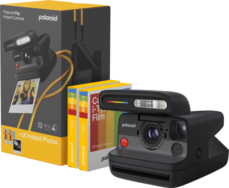 Polaroid - Flip + Color Film Bundle (8 photos) - Black - Gratis frakt v:2349919