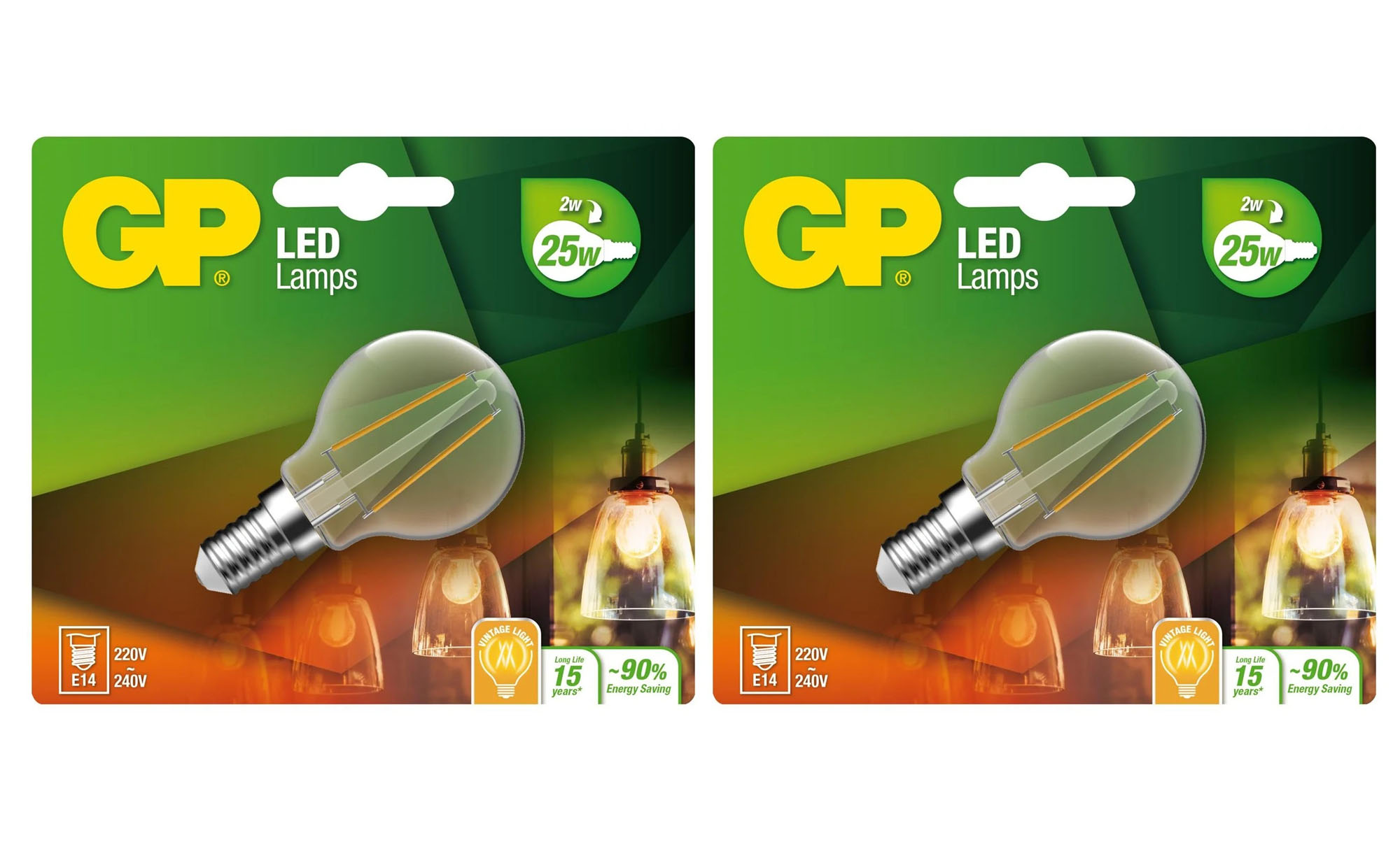 GP - LED Lamp Filament Mini Globe, E14, 2W (25W), 250lm I Bundle (2 Pcs) v:6857656