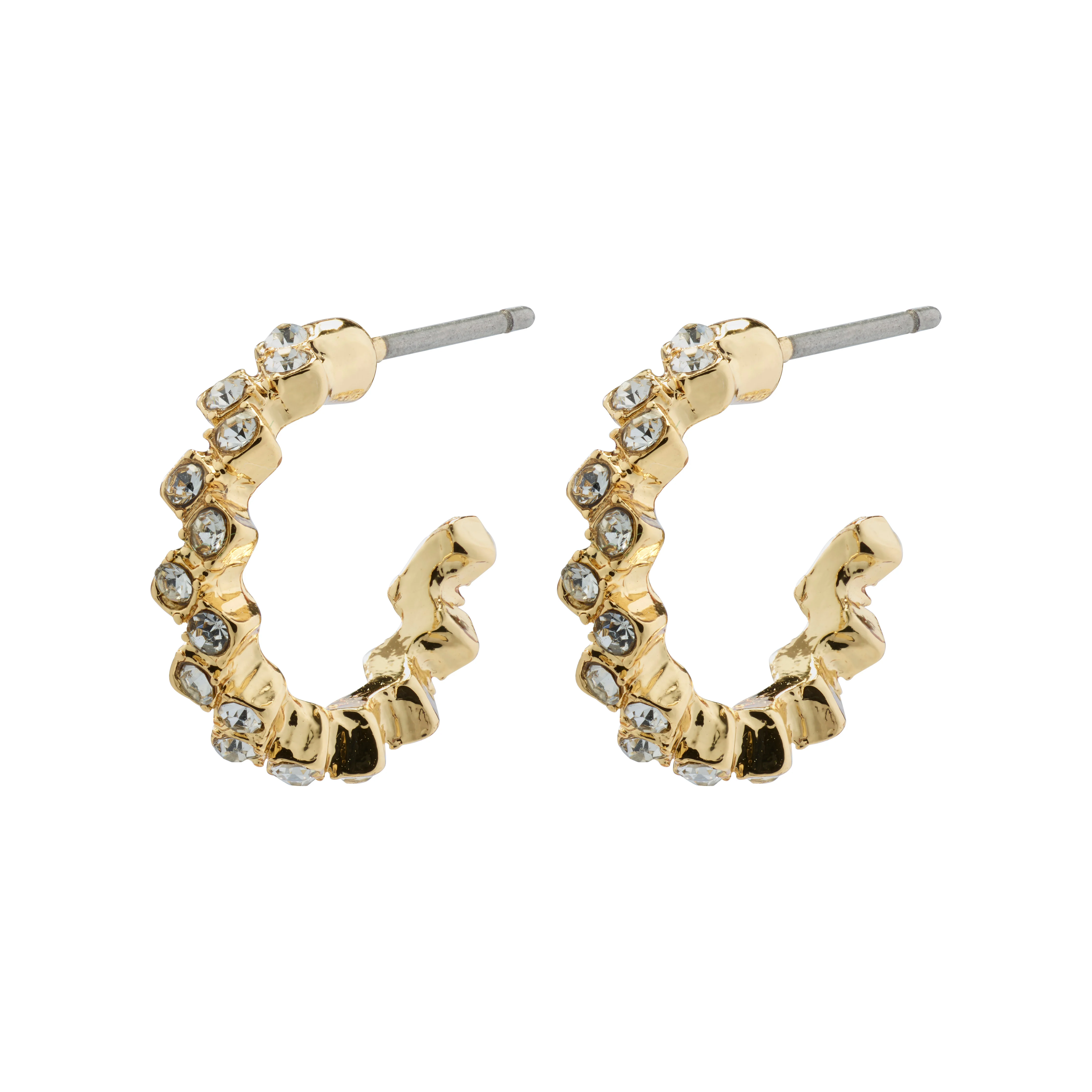 PILGRIM - ESTER Crystal Hoop Earrings - Gold Plated - 15 mm v:2184681