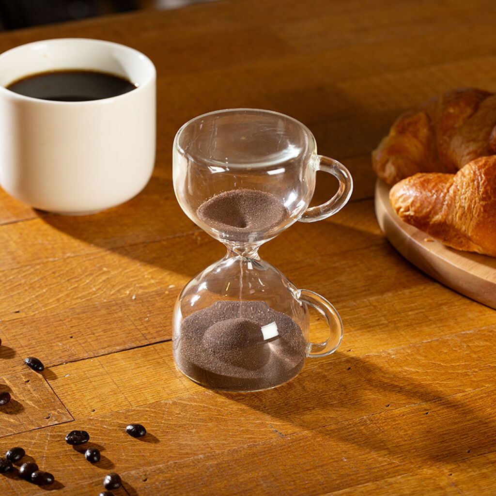 Kikkerland – Coffee Break Sand Timer – Coffee-colored – 5" x 3.5" x 2.75" v:7352591