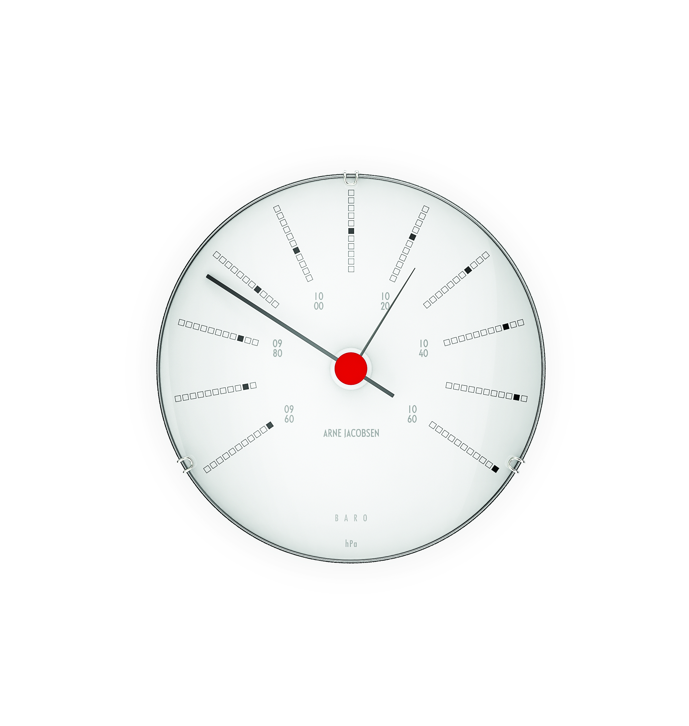 Arne Jacobsen - Bankers Barometer - Hvit/Sort/Rød - Ø12 cm - Gratis frakt v:7320550