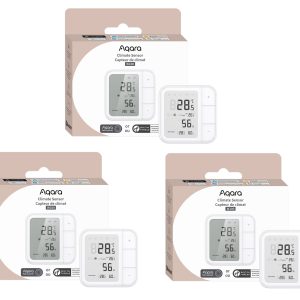 Aqara – 3x Smart Temperature & Humidity Sensor with LCD Display – Zigbee/Thread – Bundle – Gratis frakt v:3451352