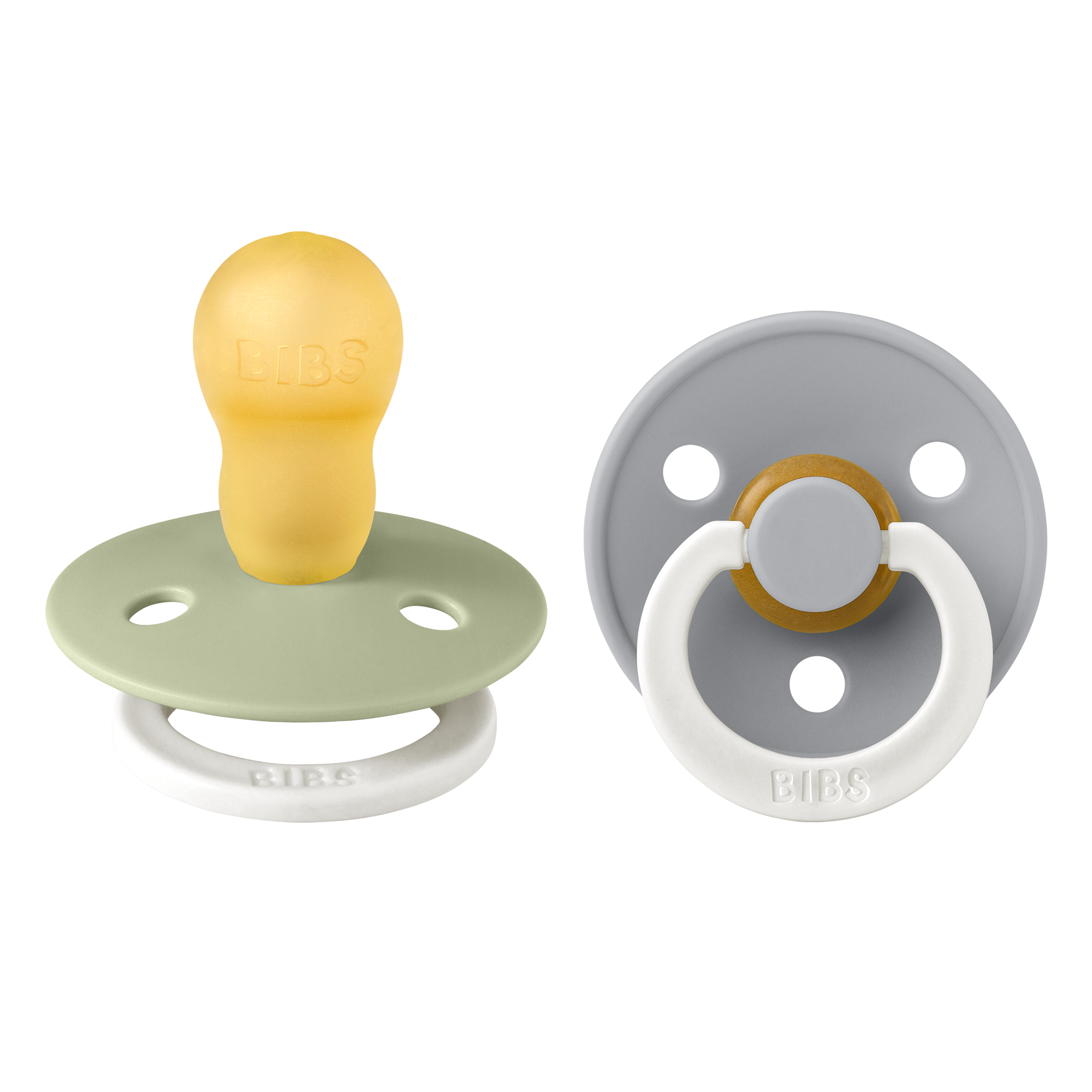 BIBS - Pacifier Colour 2 PACK - Sage GLOW/Cloud GLOW - Size 3 v:2760684