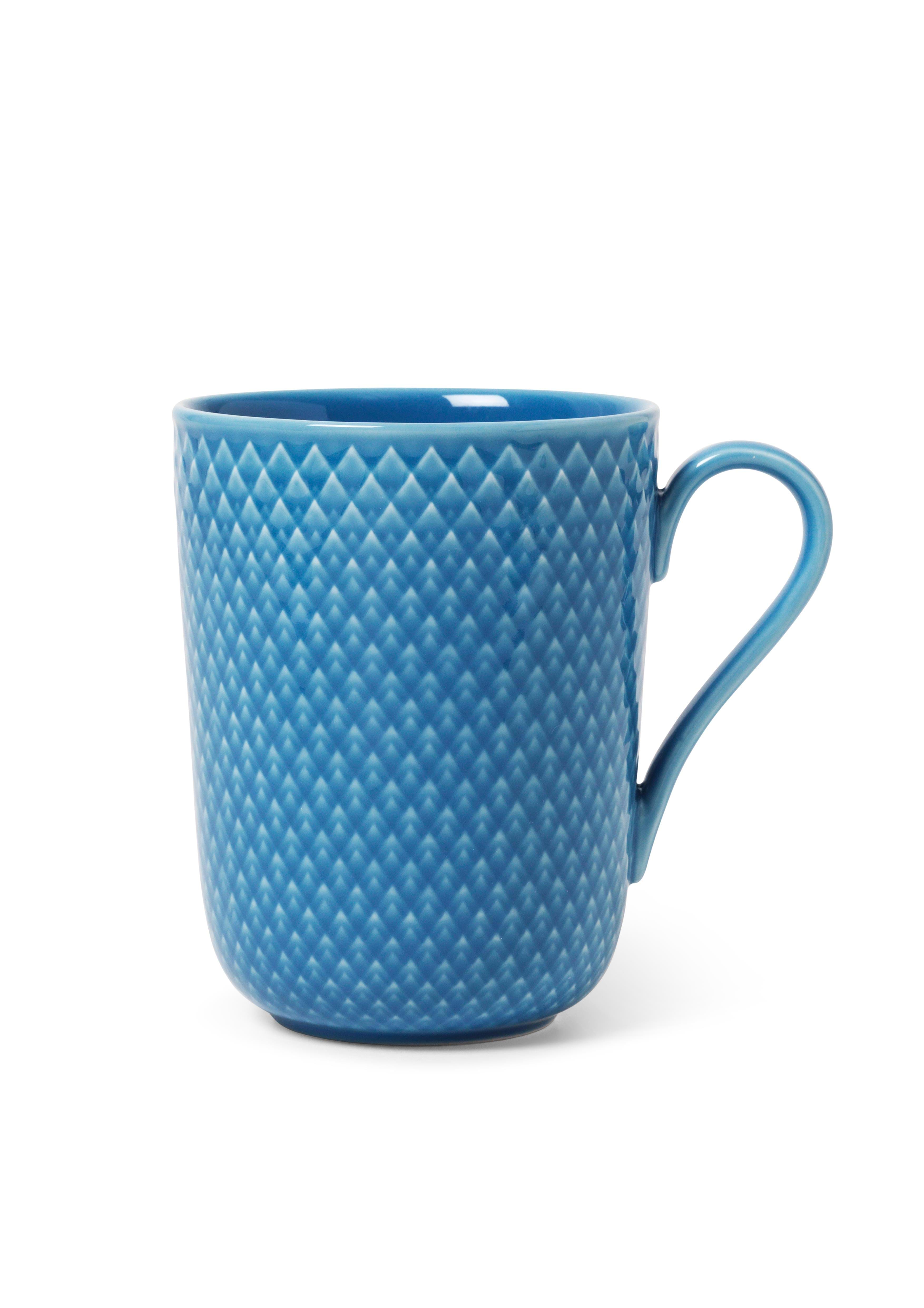 Lyngby Porcelæn - Rhombe Color Krus med Håndtak - 33 cl - Blå - Blue v:1747246