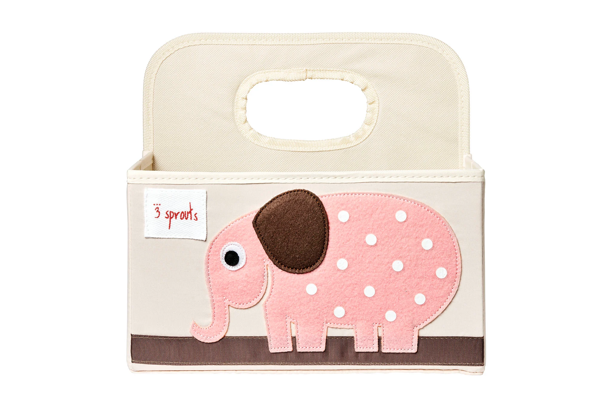 3 Sprouts - Diaper Caddy - Pink Elephant - Pink Elephant v:4371040