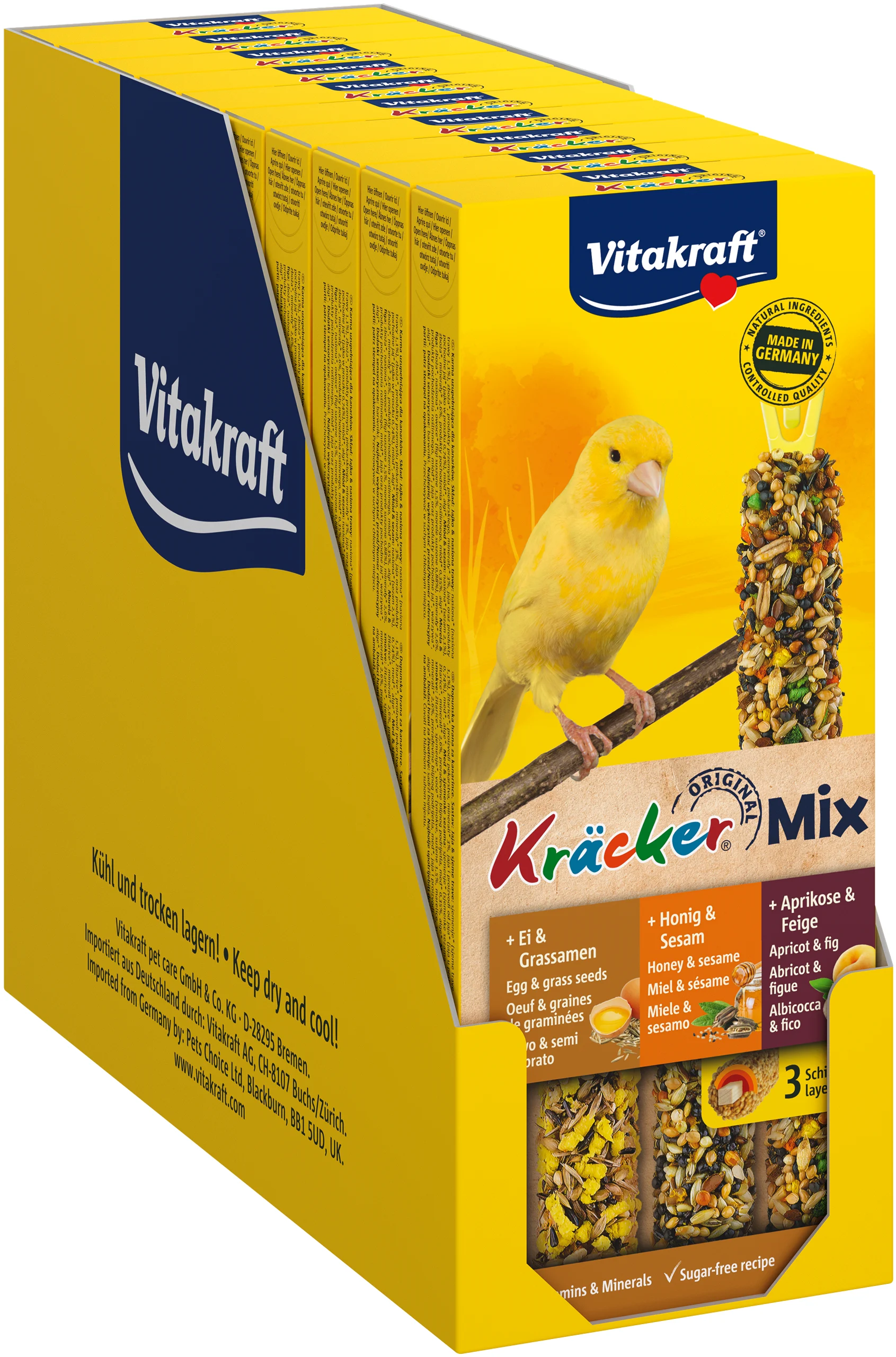 Vitakraft - Bird snacks - 10 x Kräcker Mix Honey/fruit/egg for canary´s (bundle) v:9764941