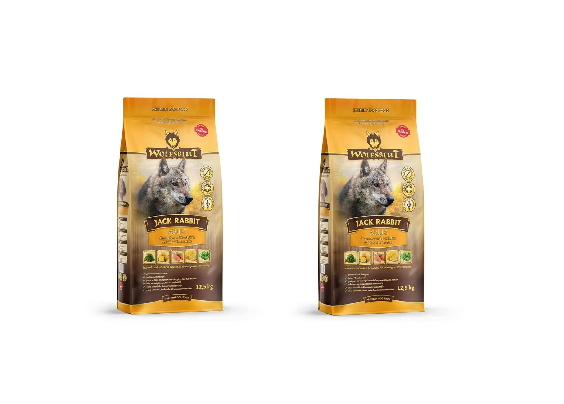 Wolfsblut - 2x Dogfood - Jack rabbit - 12,5 kg. - Bundle - Gratis frakt v:9170331