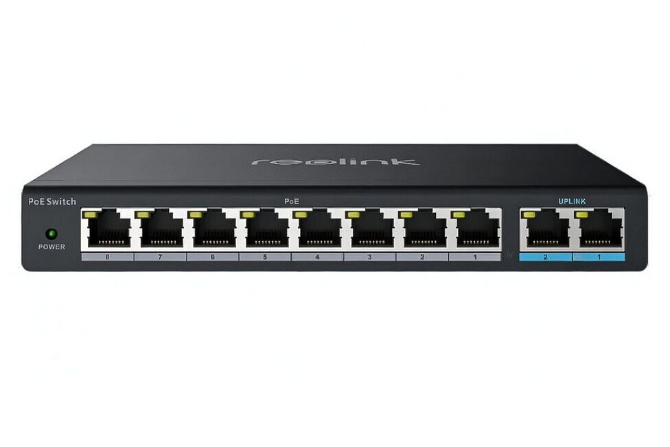 Reolink – 10-ports PoE Switch – 120W Strømstyring – Svart – Gratis frakt v:3912184