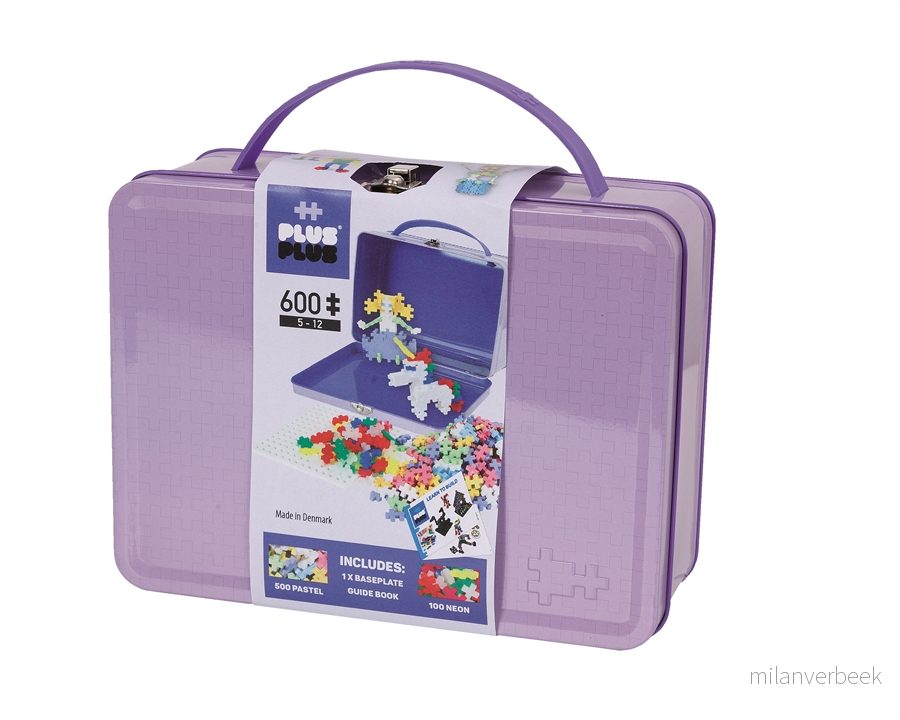 Plus-Plus - Mini Pastell - Koffert metall lilla, 600 stk (7003) v:6501601