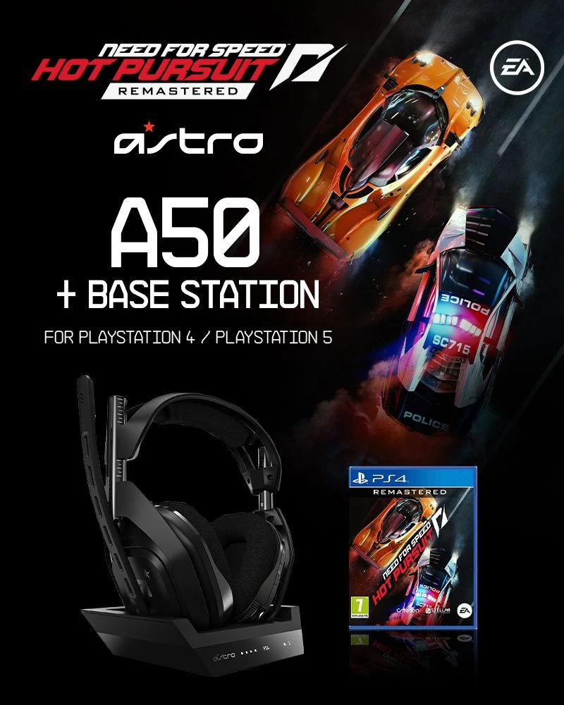 Astro - A50 Wireless + Base Station for PS4/PC - GEN4 & Need for Speed Hot Pursuit Remaster PS4 - Bundle - Gratis frakt v:7424804