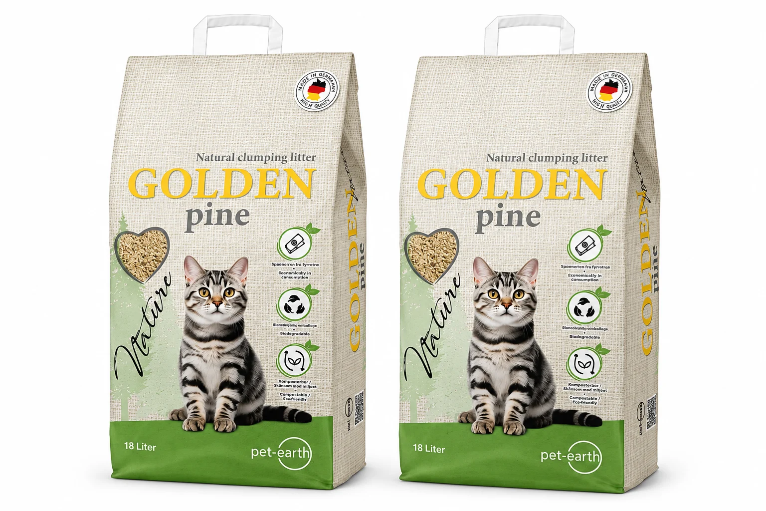 GOLDEN - 2 x pine 18L - catlitter v:5569448