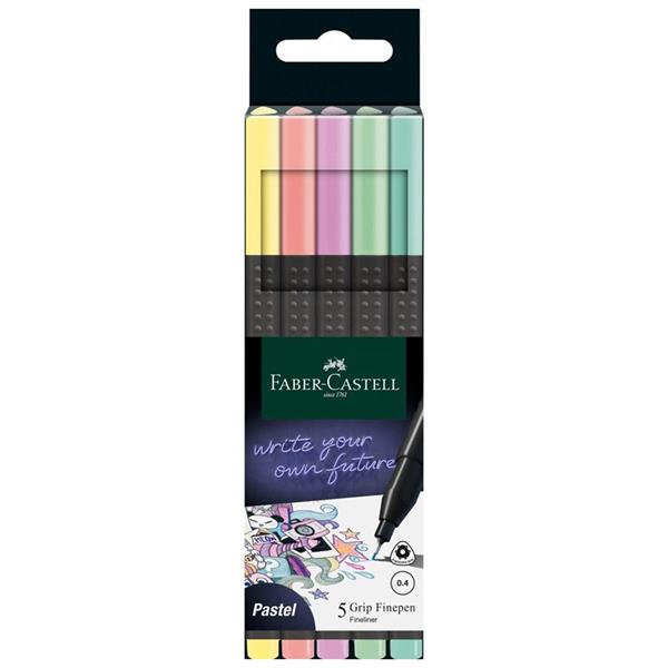 Faber-Castell – Finepen Grip 0.4 – 5x Pastel (151602) v:6756094 Faber-Castell – Finepen Grip 0.4 – 5x Pastel (151602) v:6756094