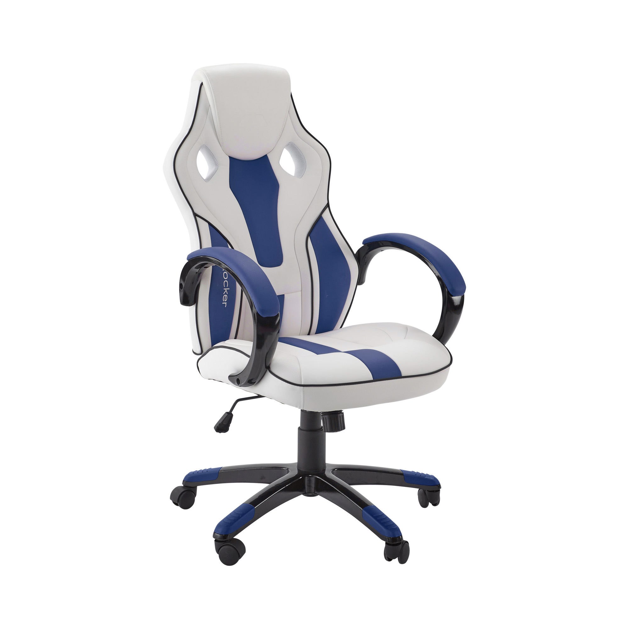Xrocker Maverick Height Adjustable Office Gaming Chair - White And Blue - Gratis frakt v:2262857