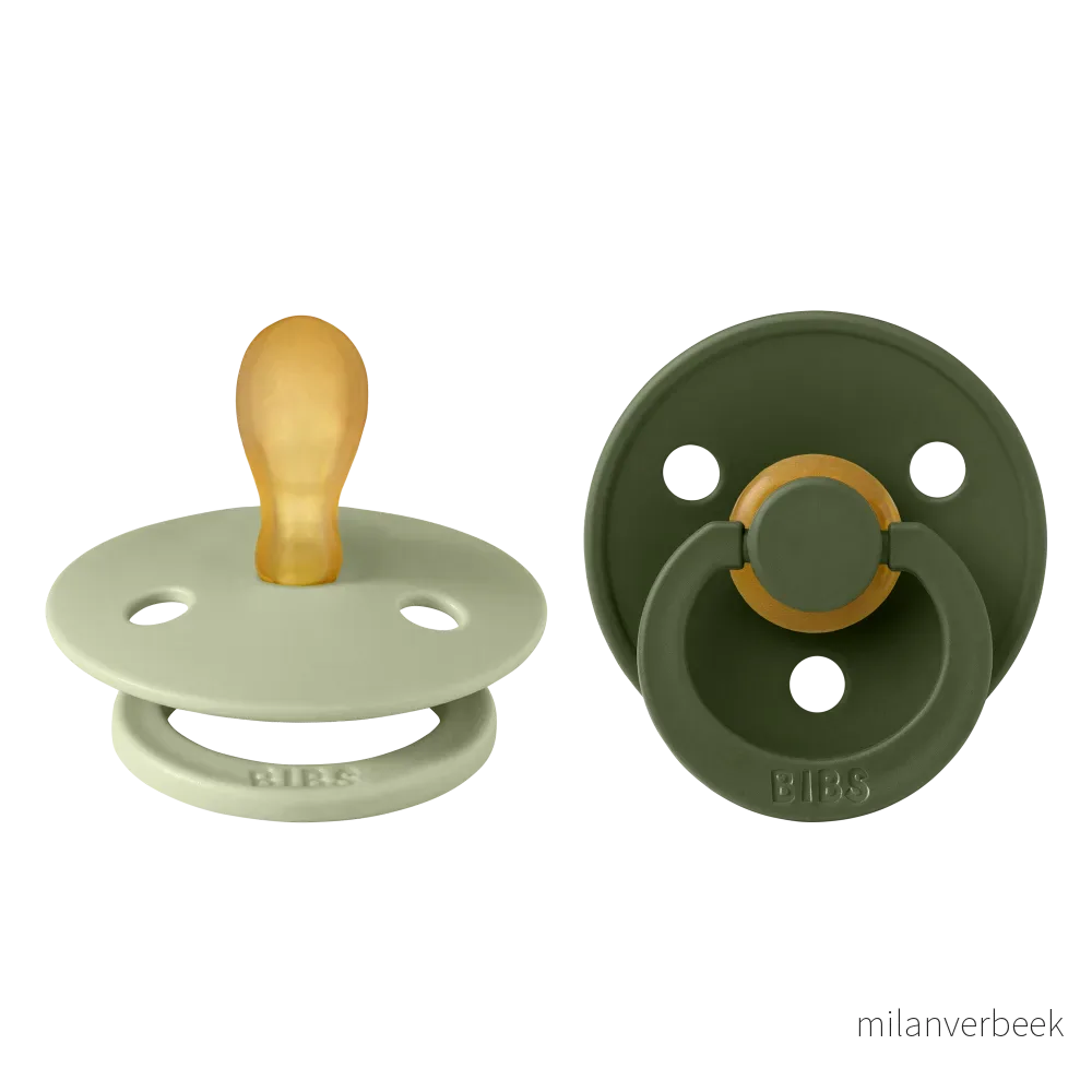 BIBS - Pacifier Colour 2 PACK - Sage/Hunter Green - Size 1 v:3532850