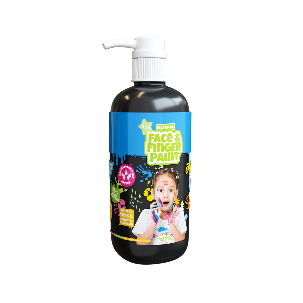 Natural Face & Finger Paint – 1000ml Bottle Dispenser – Black (109012) – Black v:8919533