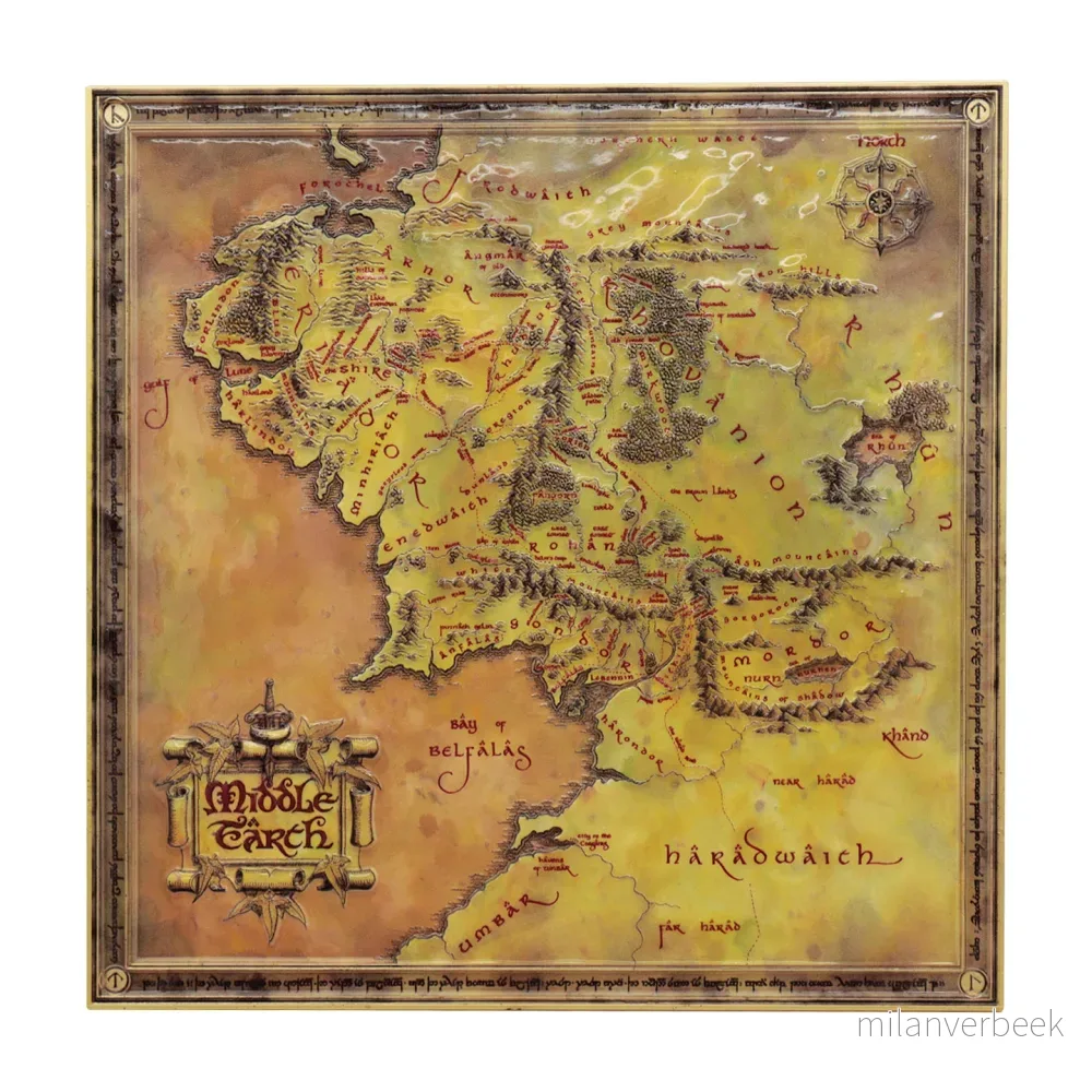 The Lord of the Rings Metal Map - Gratis frakt v:1366971