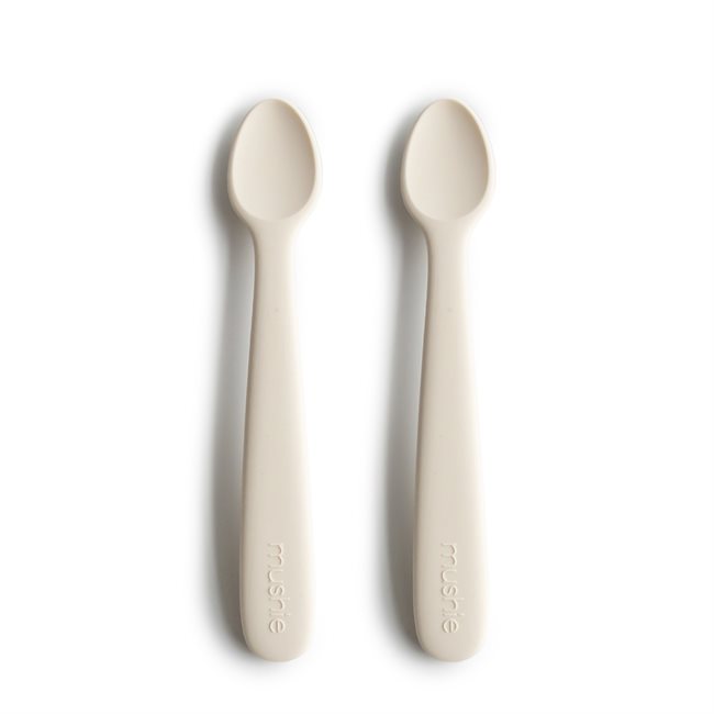Mushie – Silicone Feeding Spoons 2-Pack – Ivory – 16 cm v:2964182