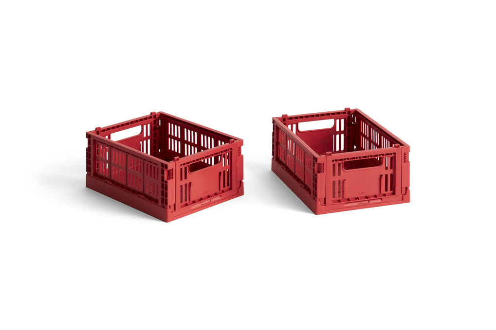 HAY - Sett med 2 Colour Crate Mini Oppbevaringskasser (Rød) - Red v:1537944