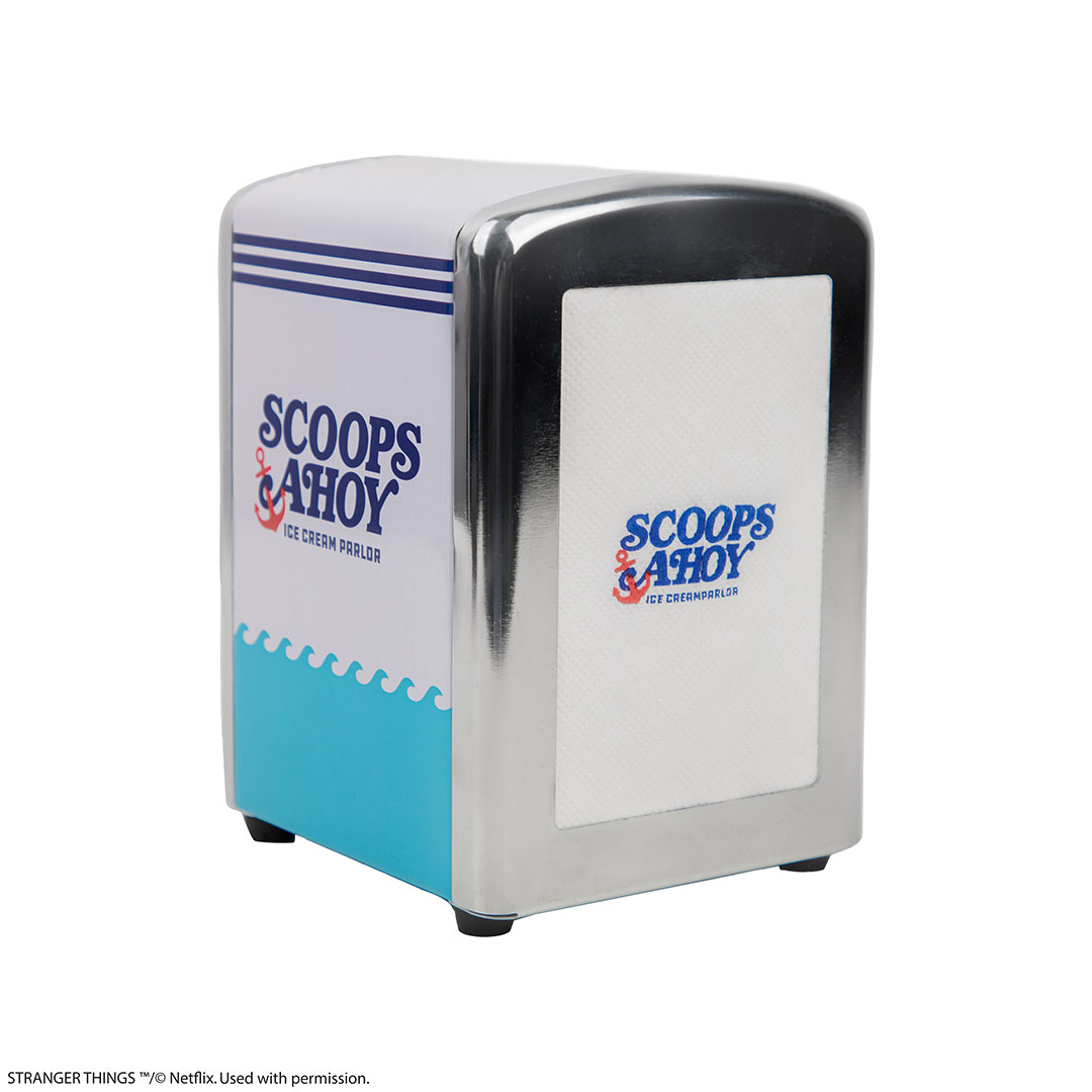 Cinereplicas – Stranger Things – Napkin Dispenser Scoops Ahoy (Blue and White) v:1022569 Cinereplicas – Stranger Things – Napkin Dispenser Scoops Ahoy (Blue and White) v:1022569