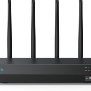Reolink – NVS12W 12-Kanals Wi-Fi 6 NVR Opptaker med Dual-Band-støtte – Svart – Gratis frakt v:2469983
