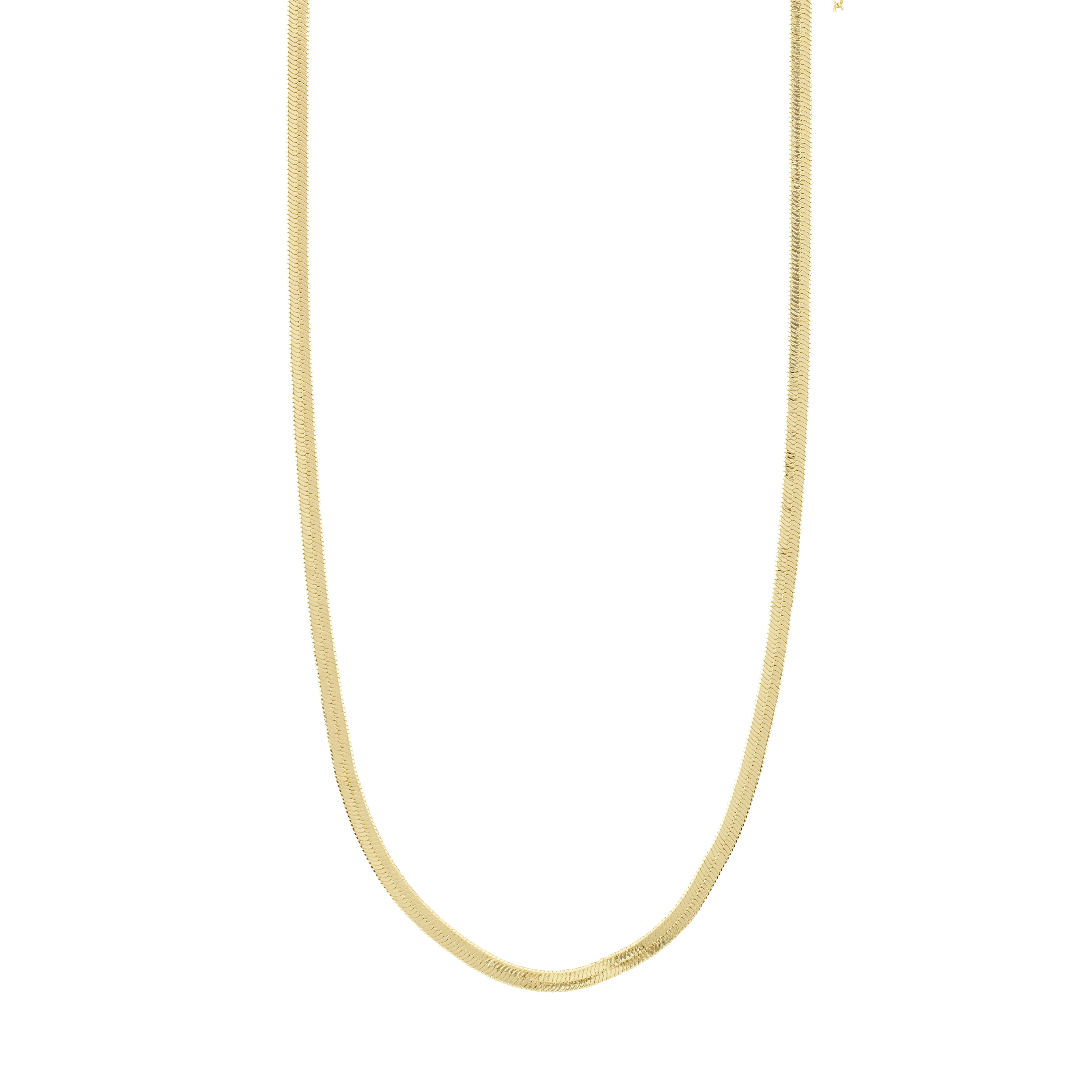 PILGRIM - Joanna Flat Snake Chain Necklace - Gold Plated - 40 cm + 9 cm Extension v:3188548