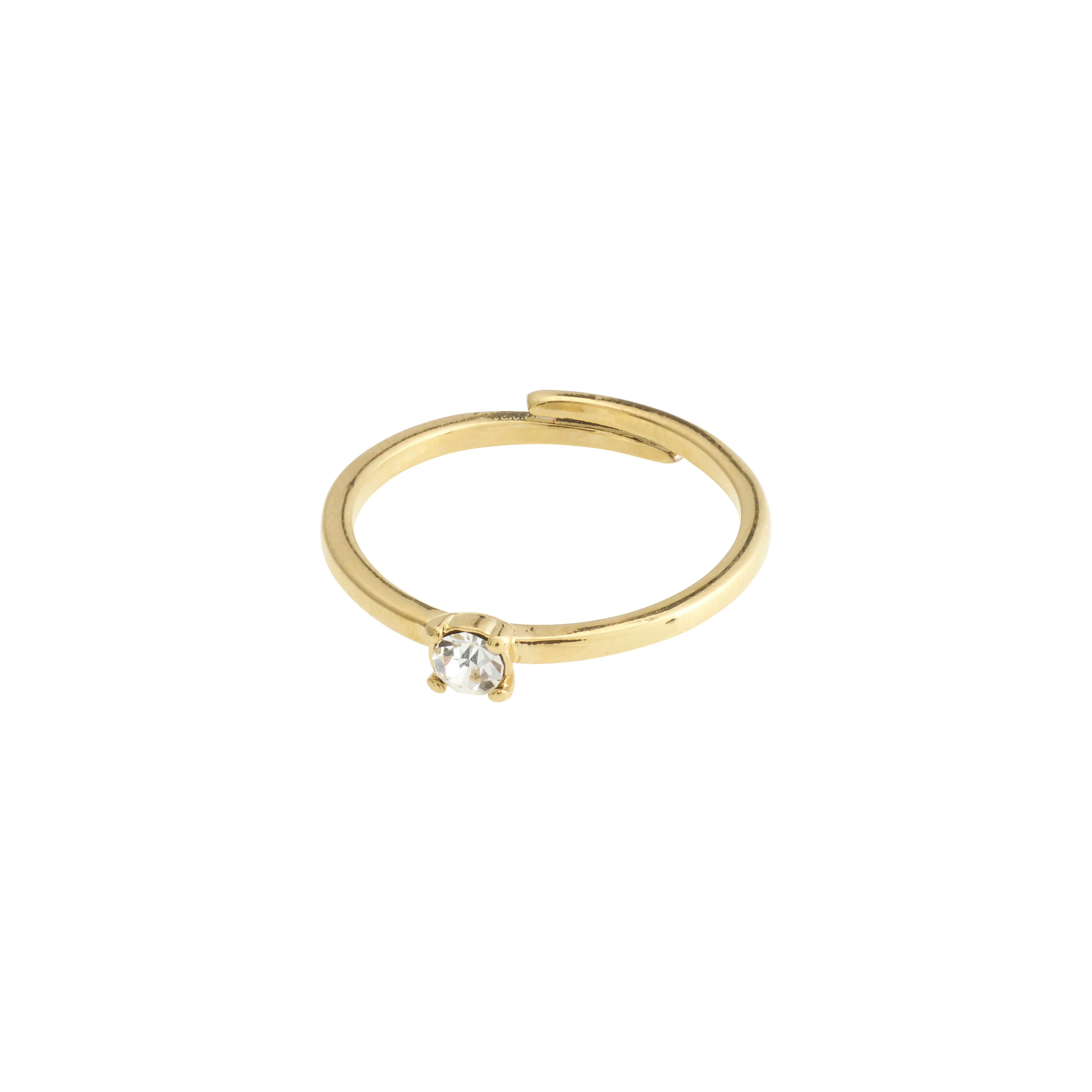 PILGRIM - Lulu Crystal Stack Ring - Gold Plated - Adjustable Size v:1444412