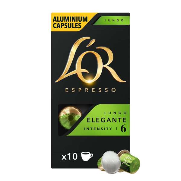 L’OR Aluminium Kaffekapsler – Lungo Elegante – Intensitet 6 – Kompleks & Fruktig v:4377825 L’OR Aluminium Kaffekapsler – Lungo Elegante – Intensitet 6 – Kompleks & Fruktig v:4377825