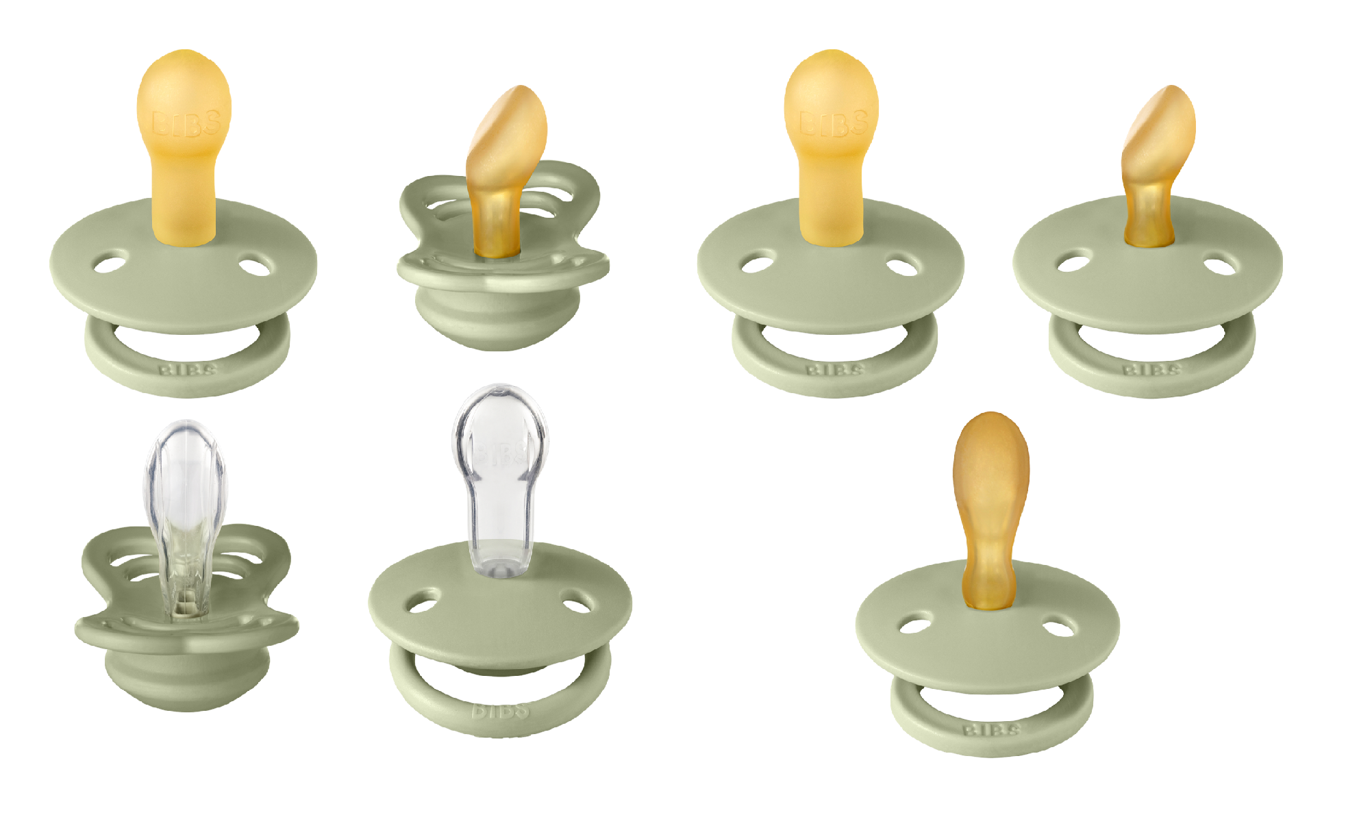 BIBS - Pacifiers Try-it Collection & Colour - Sage - Size 1 v:6684262