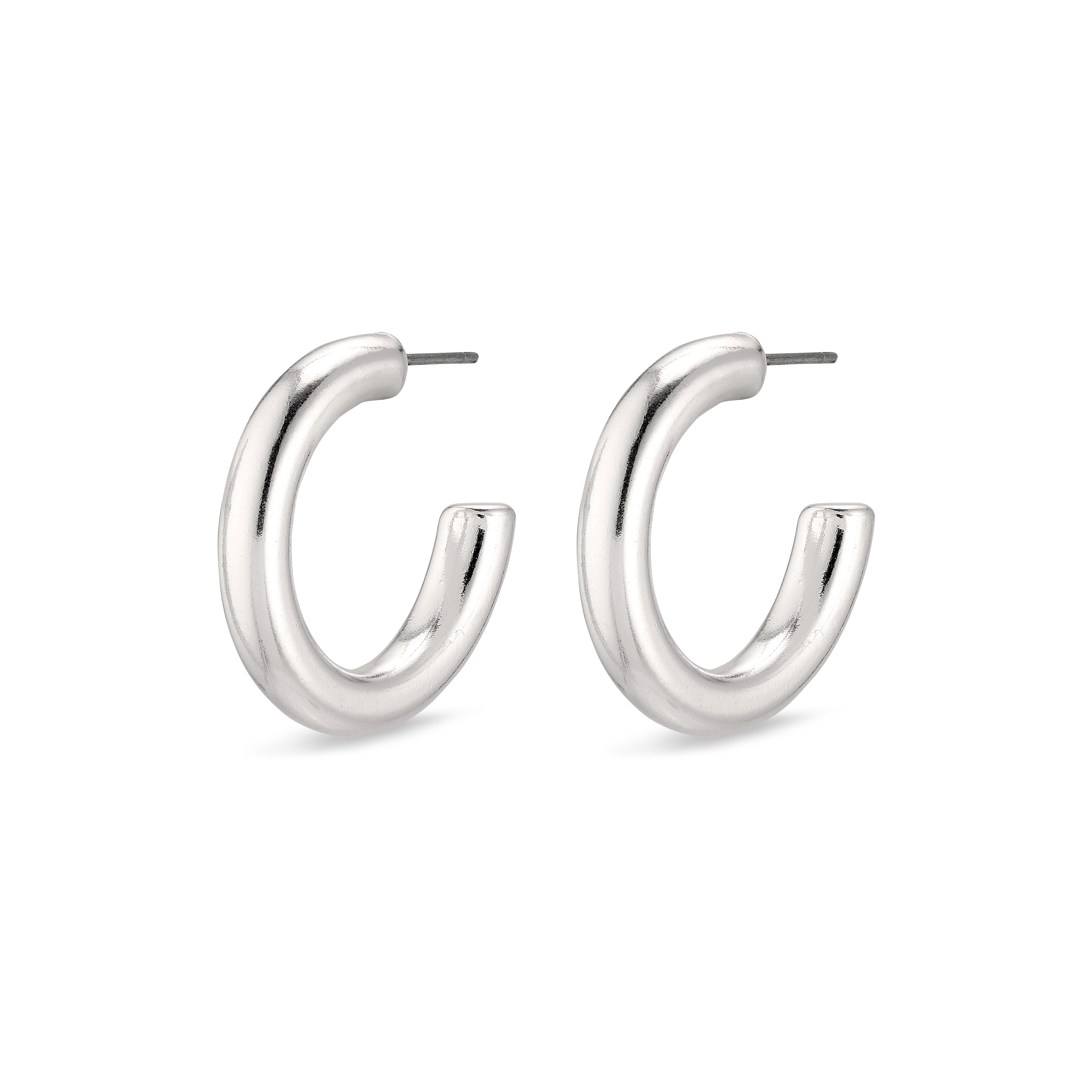 PILGRIM - MADDIE Chunky Hoop Earrings - Silver-Plated - 25 mm v:8184614
